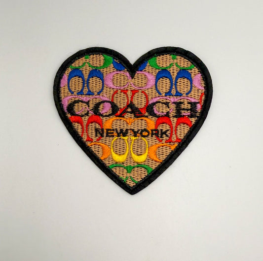 Coach Colorful Heart DIY Glue Sew On Fabric Patch