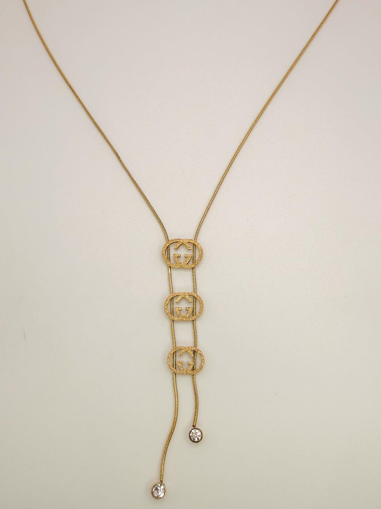 Long GG Designer Gold Necklace