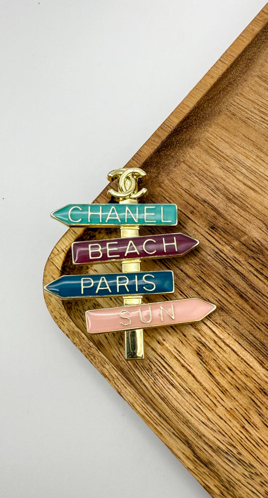 CC Beach Paris Sun Colorful Brooch