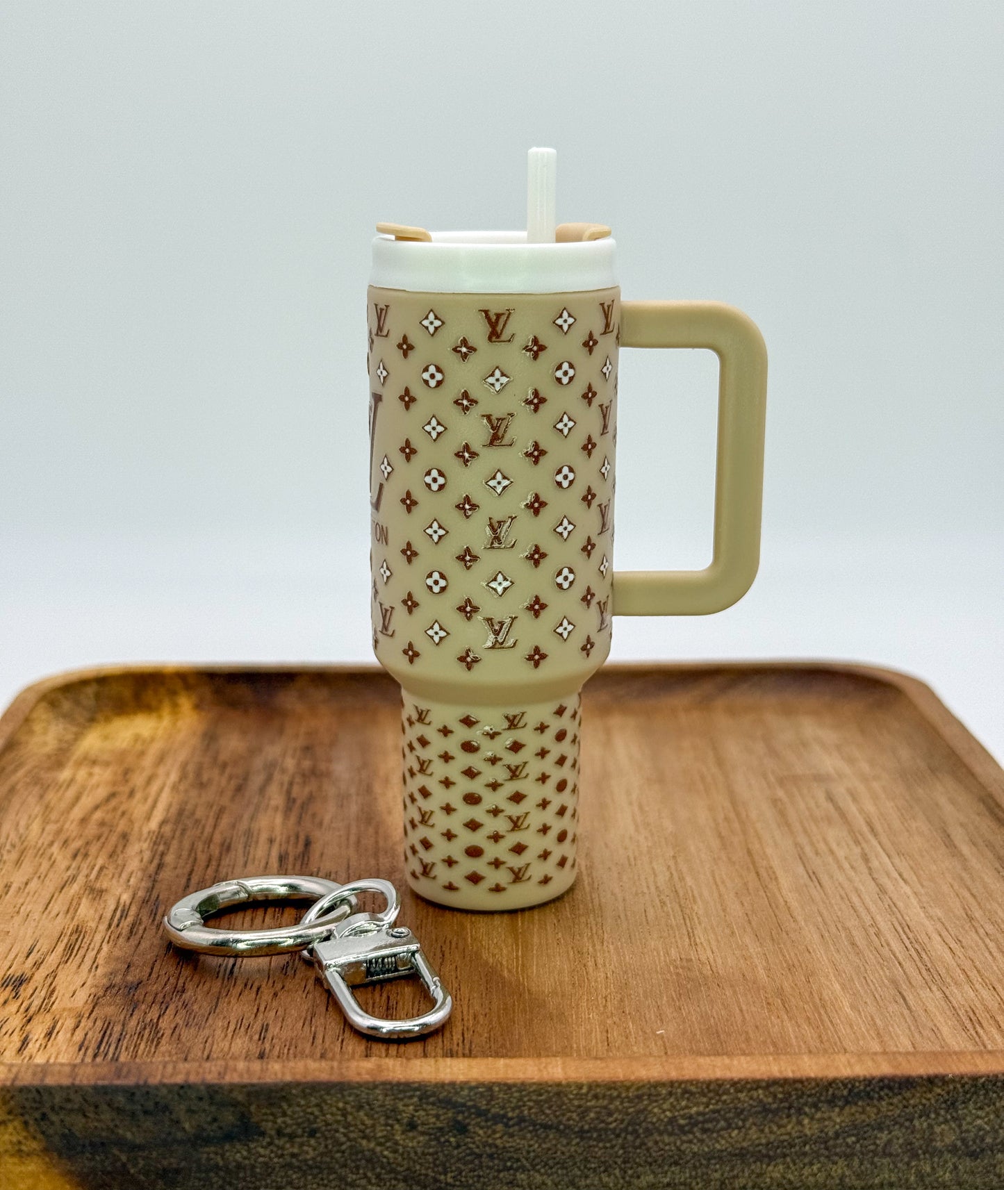 Designer Lipstick Holder Tumbler Cup Key Chain- LV, CC