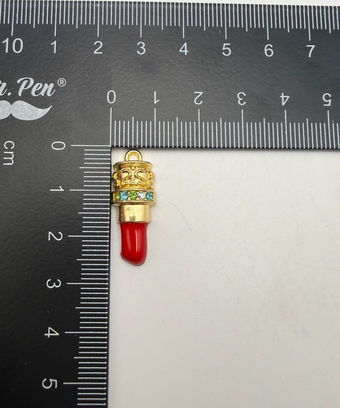 Gold Red Lipstick DIY Metal Charms
