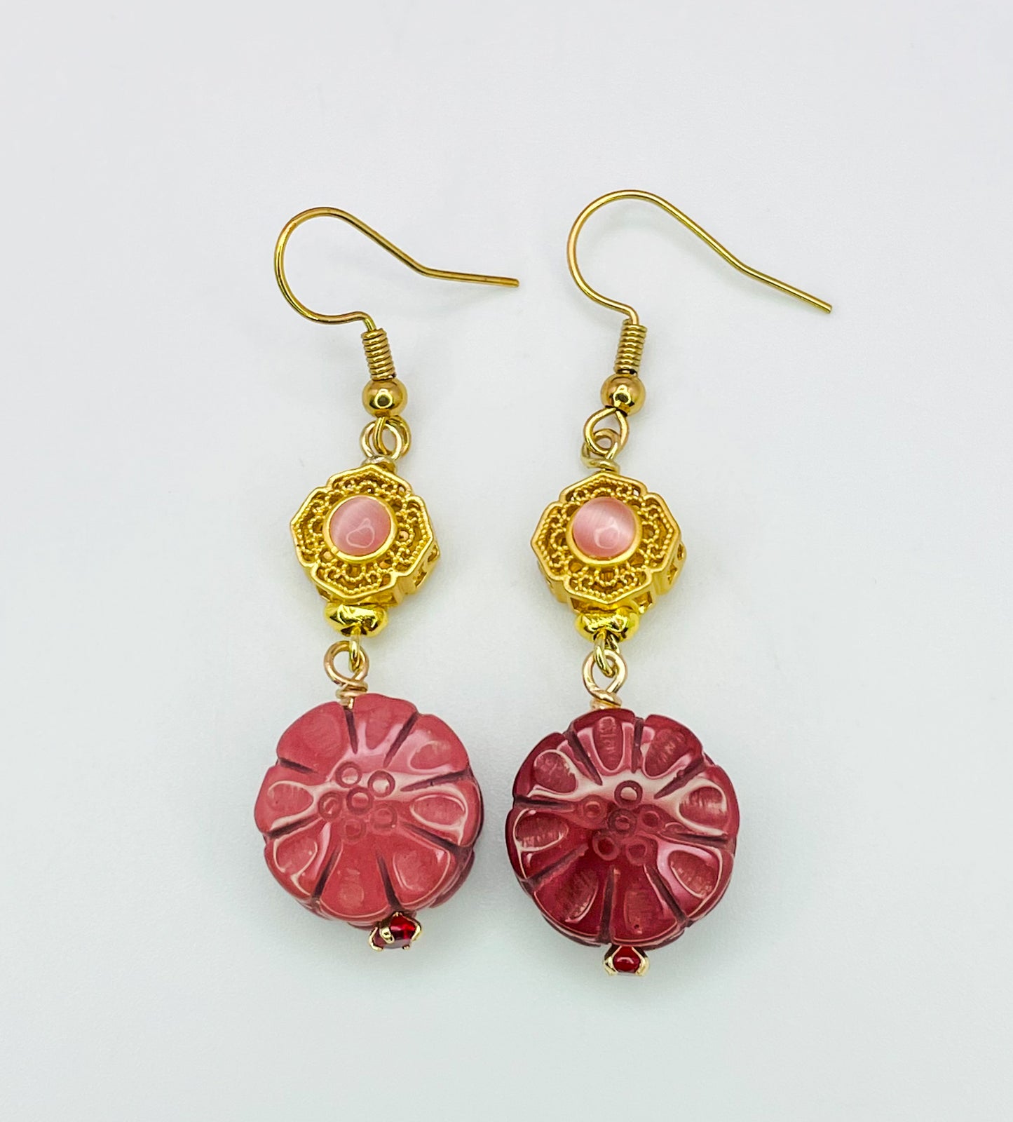 Vibrant Natural Alashan Flower Earrings