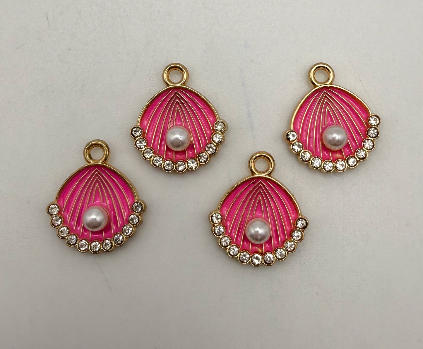 Gold Pink or White Shell DIY Charm Set