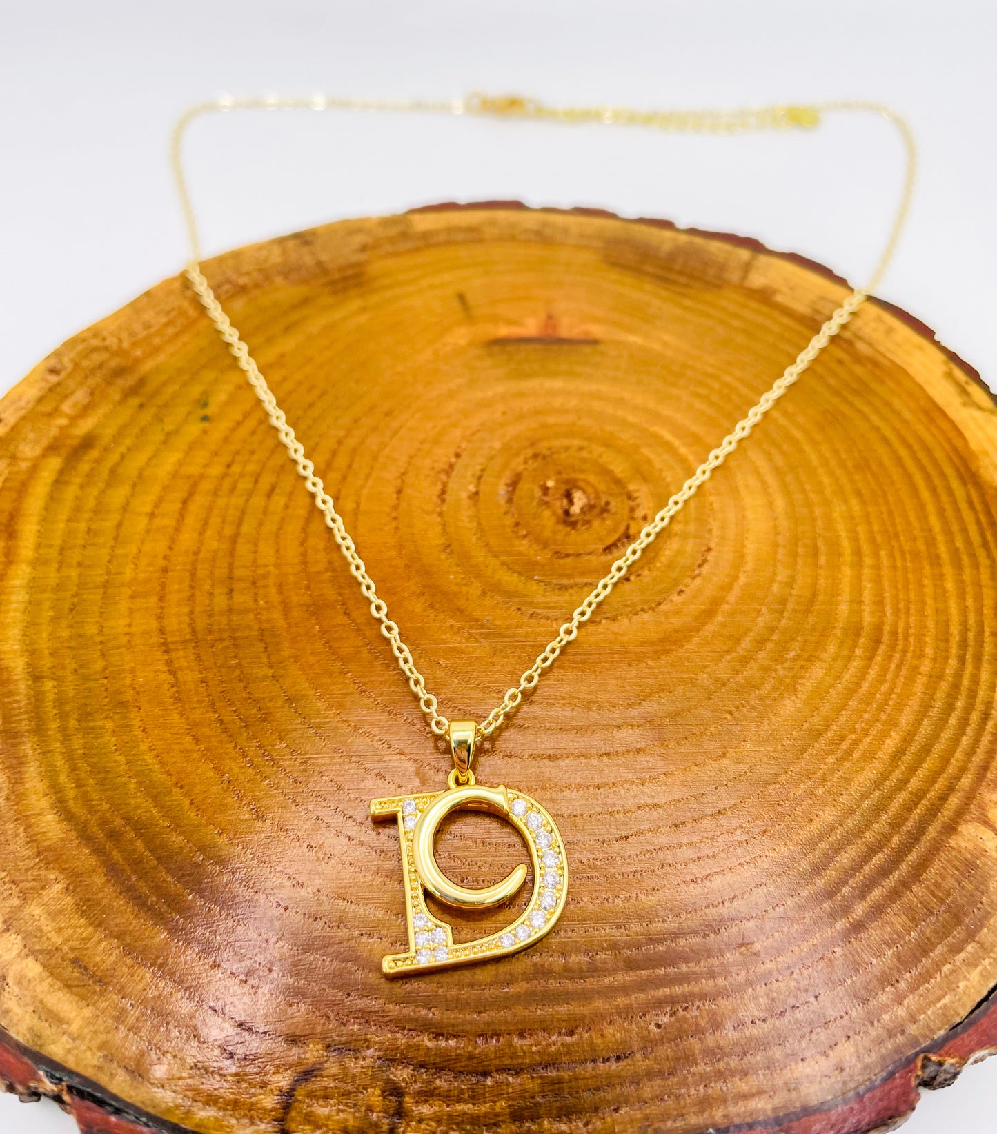 16k Gold Filled CD Brand Pendant Necklace