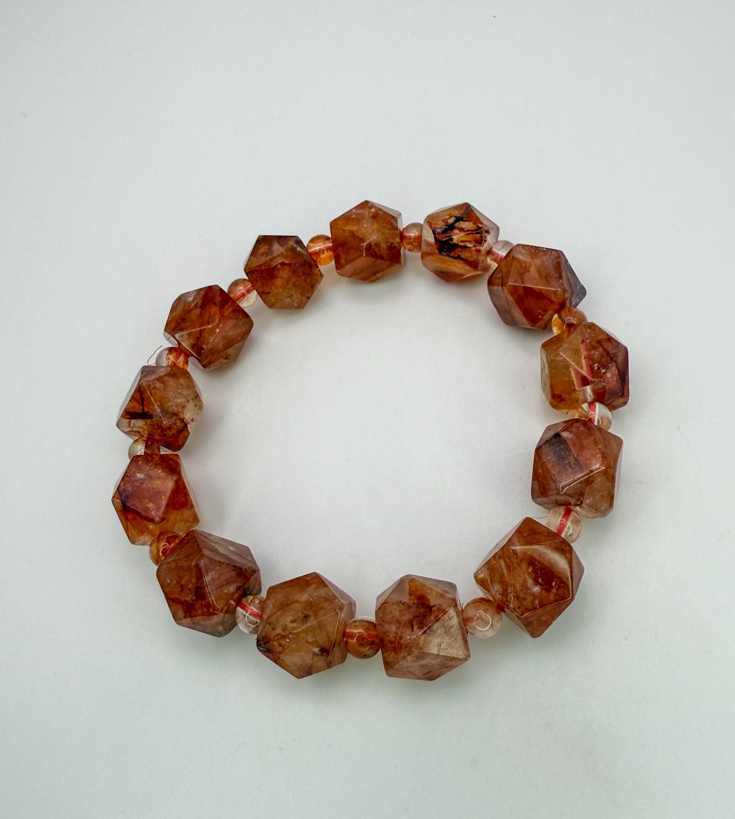 High Quality Fire Quartz Freeform Crystal Beaded Bracelet