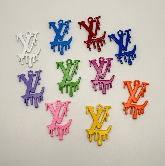 Dripping LV Designer Colorful Enamel Metal DIY Charms