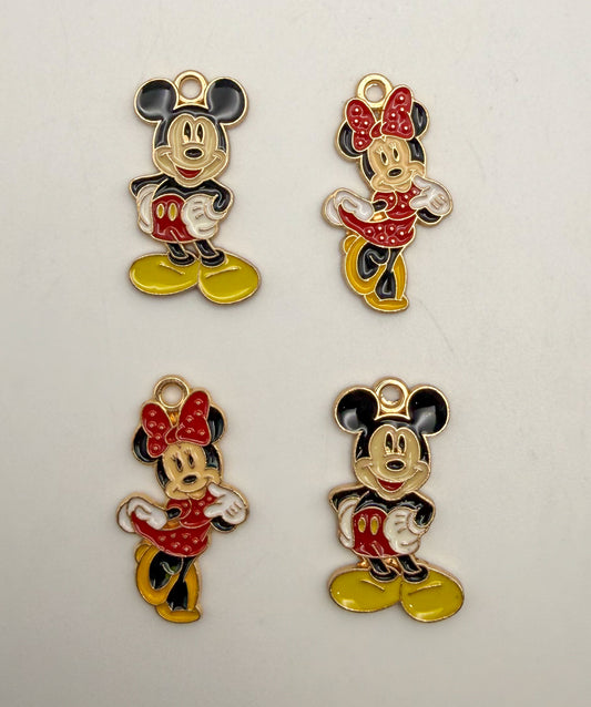 Boy & Girl Mickey Mouse DIY Metal Charm Set