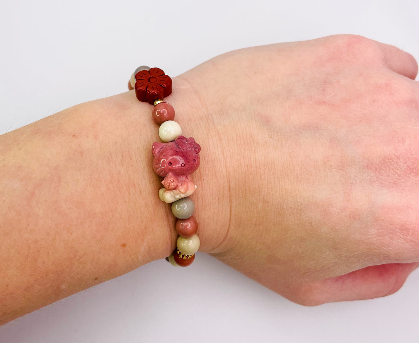 HK Alashan Agate Natural Crystal Statement Bracelet