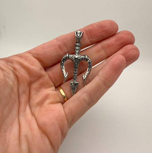 Silver Poseidon Trident Pendant