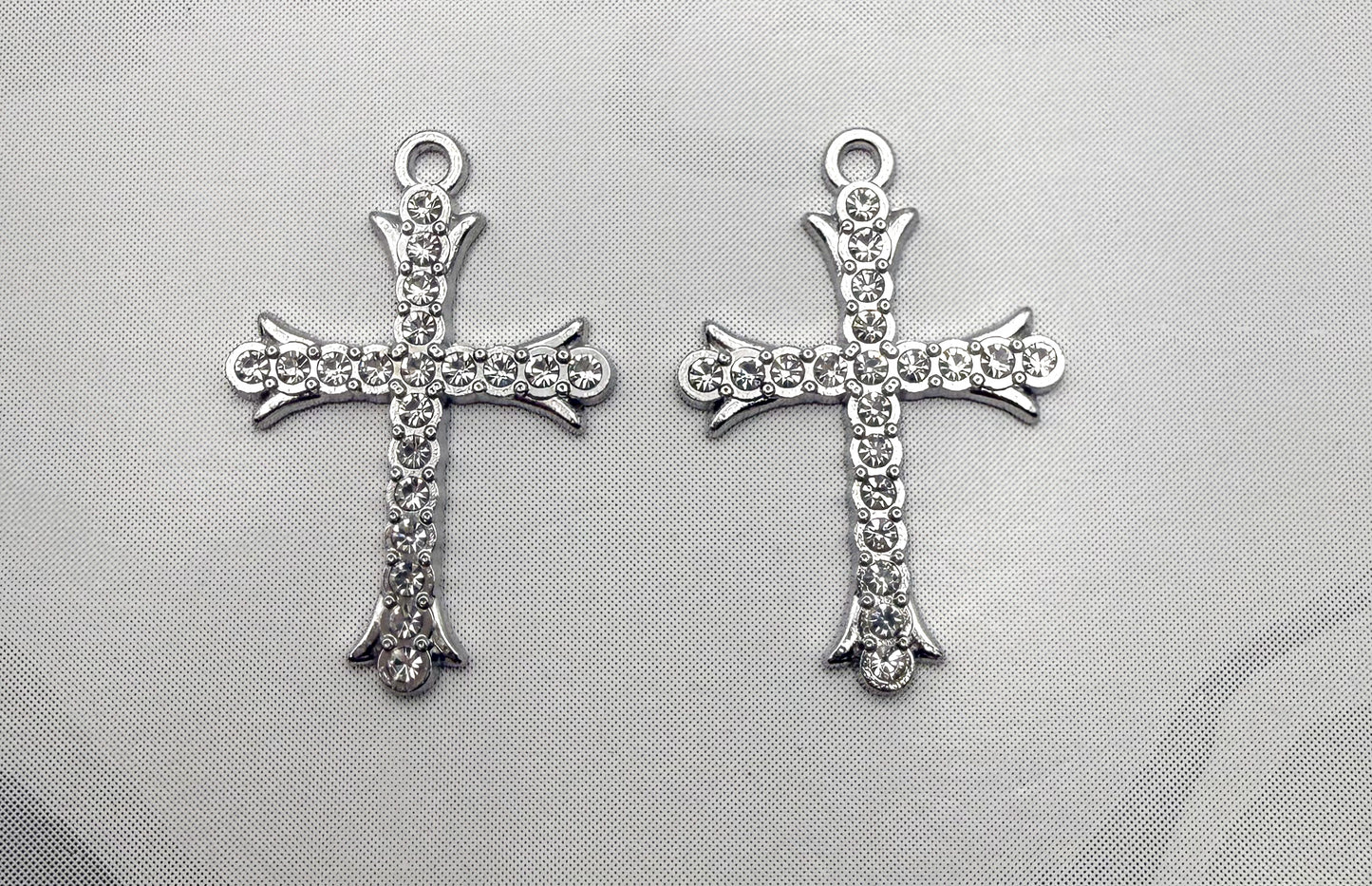 Silver Cross Metal DIY Charms