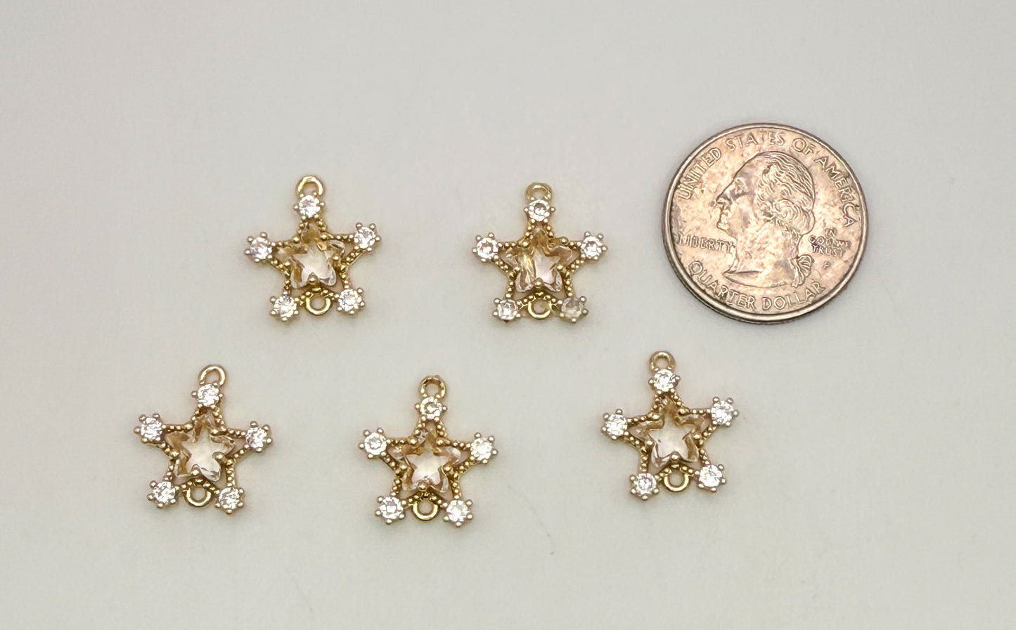 High Quality Zircon Gold Star DIY Connector Charms