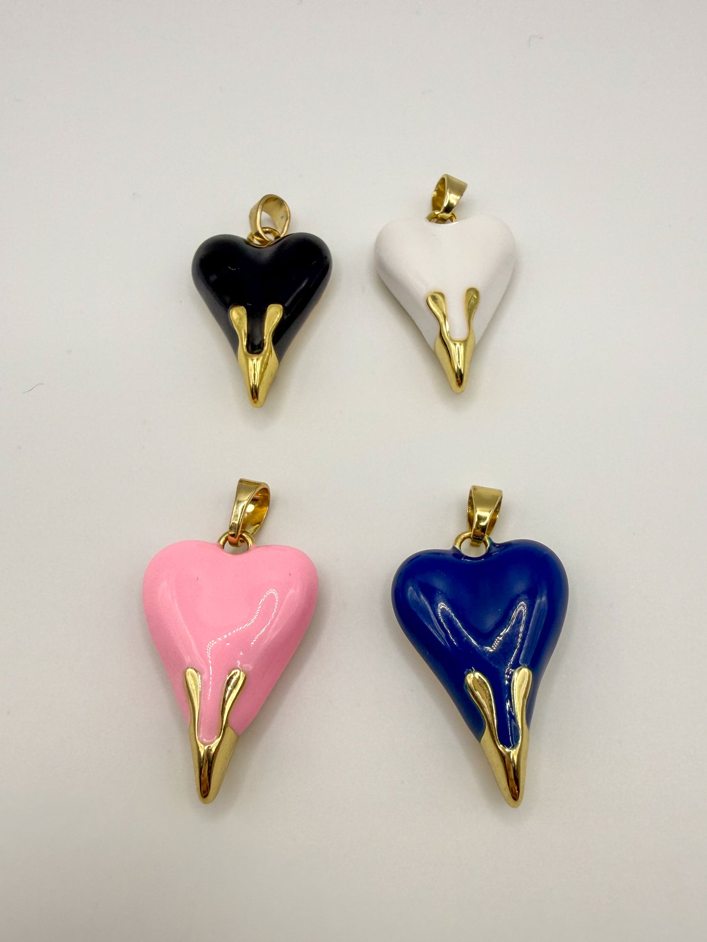 Gold Dripping Heart Gold Metal Pendant