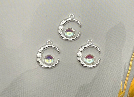 Silver Crescent Moon DIY Charm