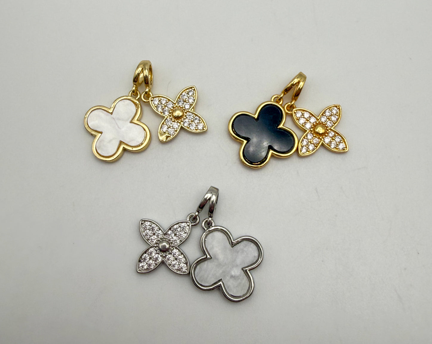 LV Clover Natural Shell Dangling Pendants