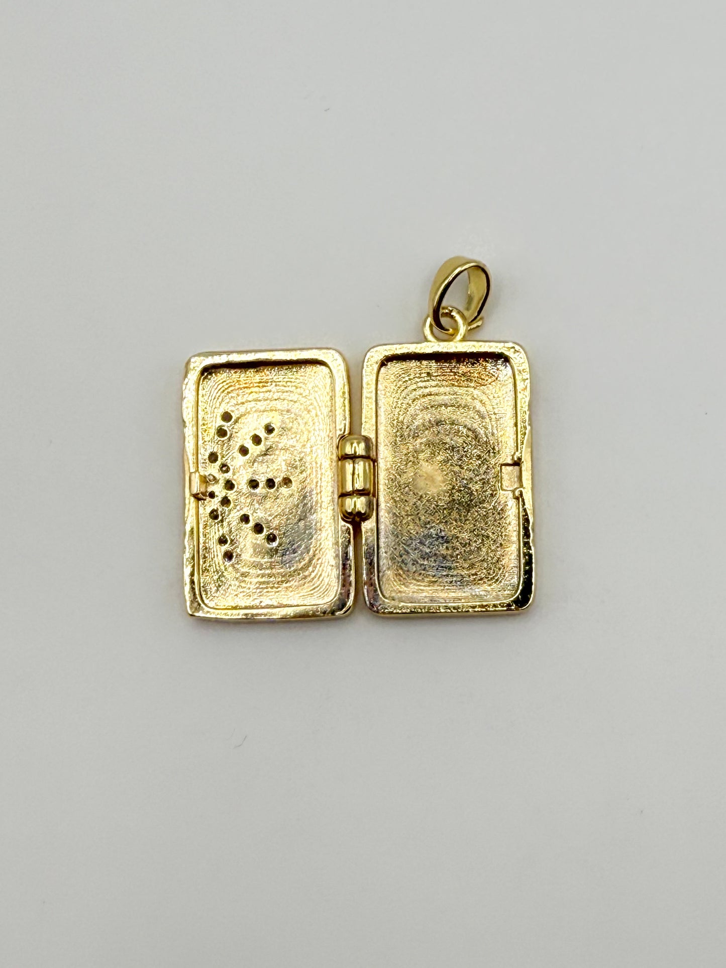 Rectangle Gold & Silver Shining Sun Charm Locket Pendant
