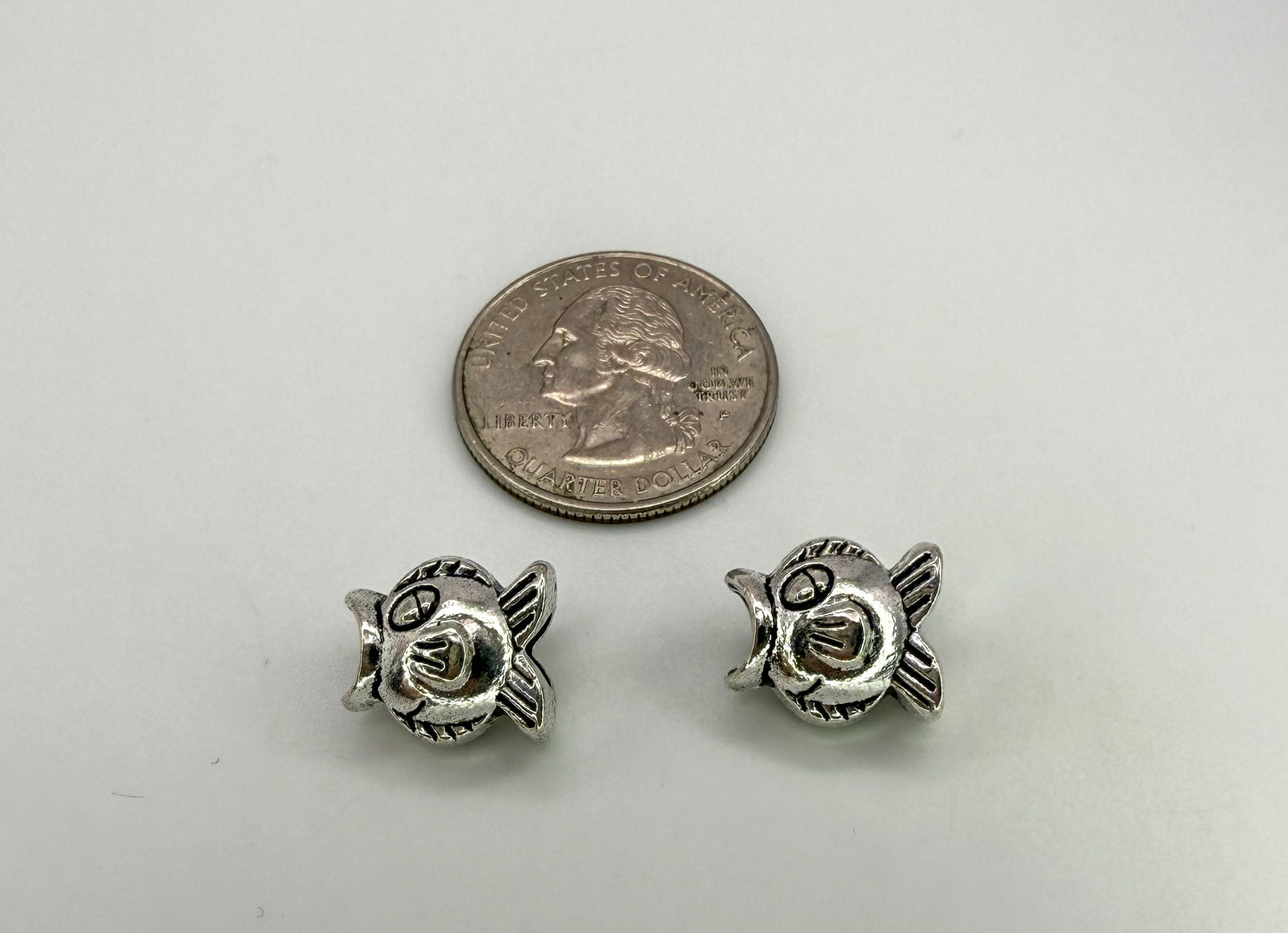 Silver Fish Metal DIY Charm Beads