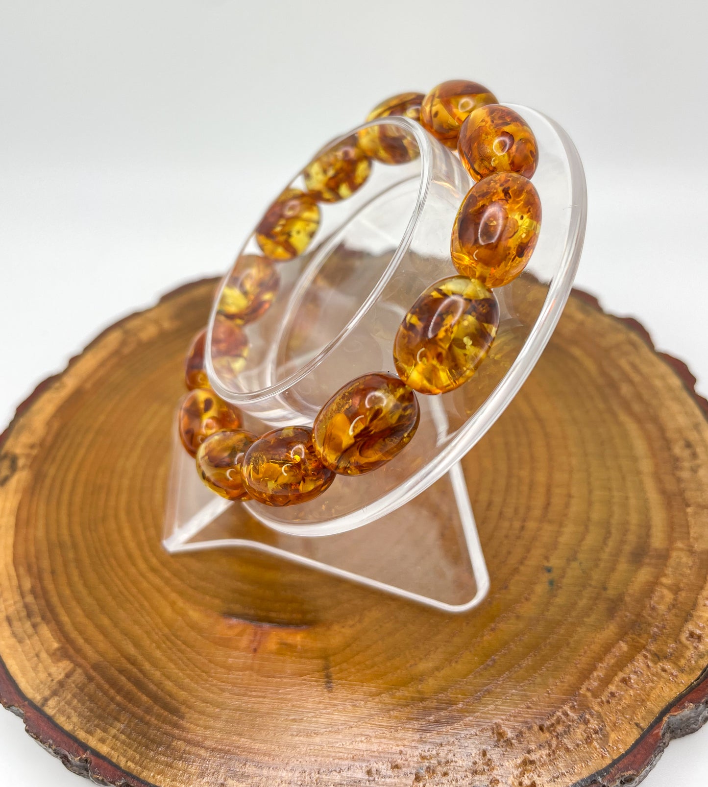 Natural Flower Amber Bracelets