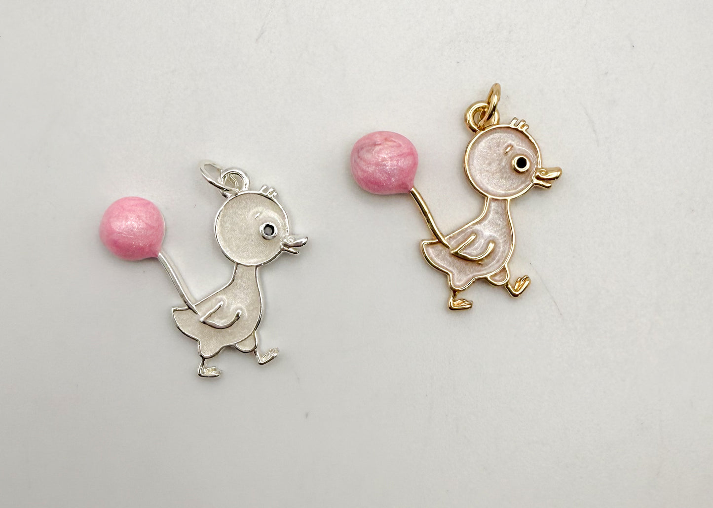 Little Duckie with a Balloon Metal Charms