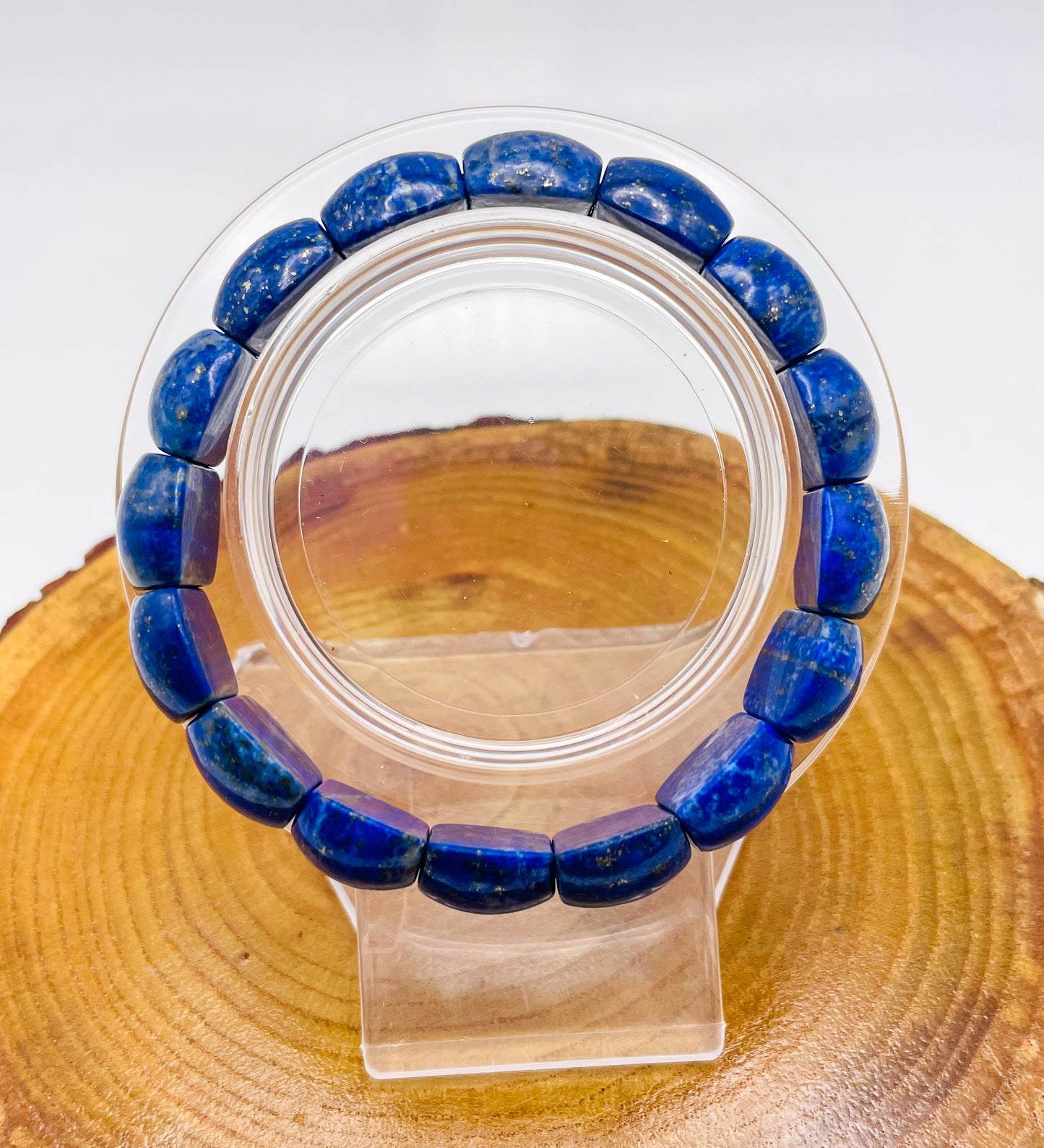 Natural Lapis Lazuli Crystal Bangle Bracelets