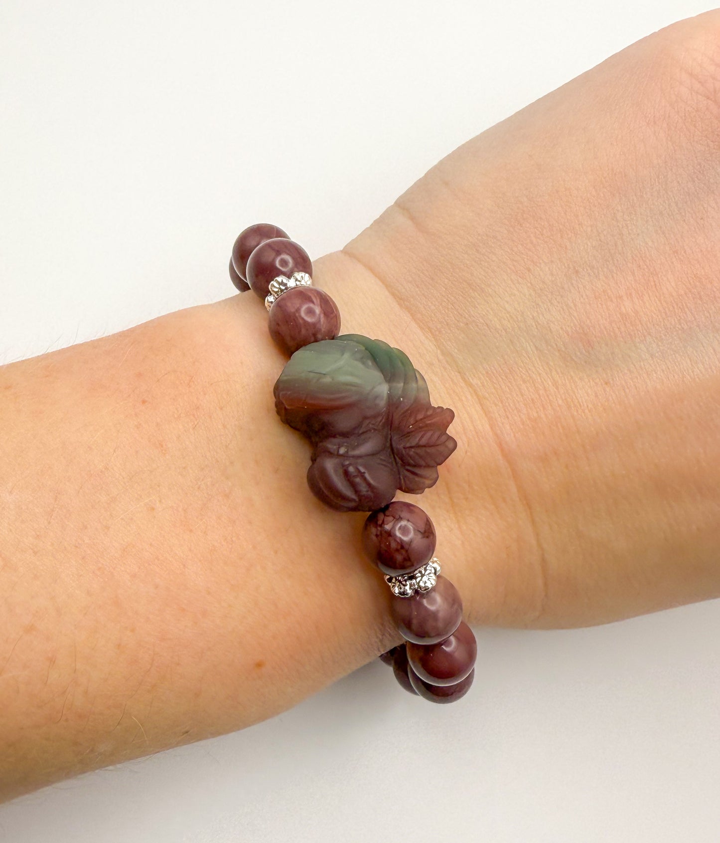 Natural Alashan Agate Sleeping Fairy Adjustable Stretch Bracelets- 3 Different Styles