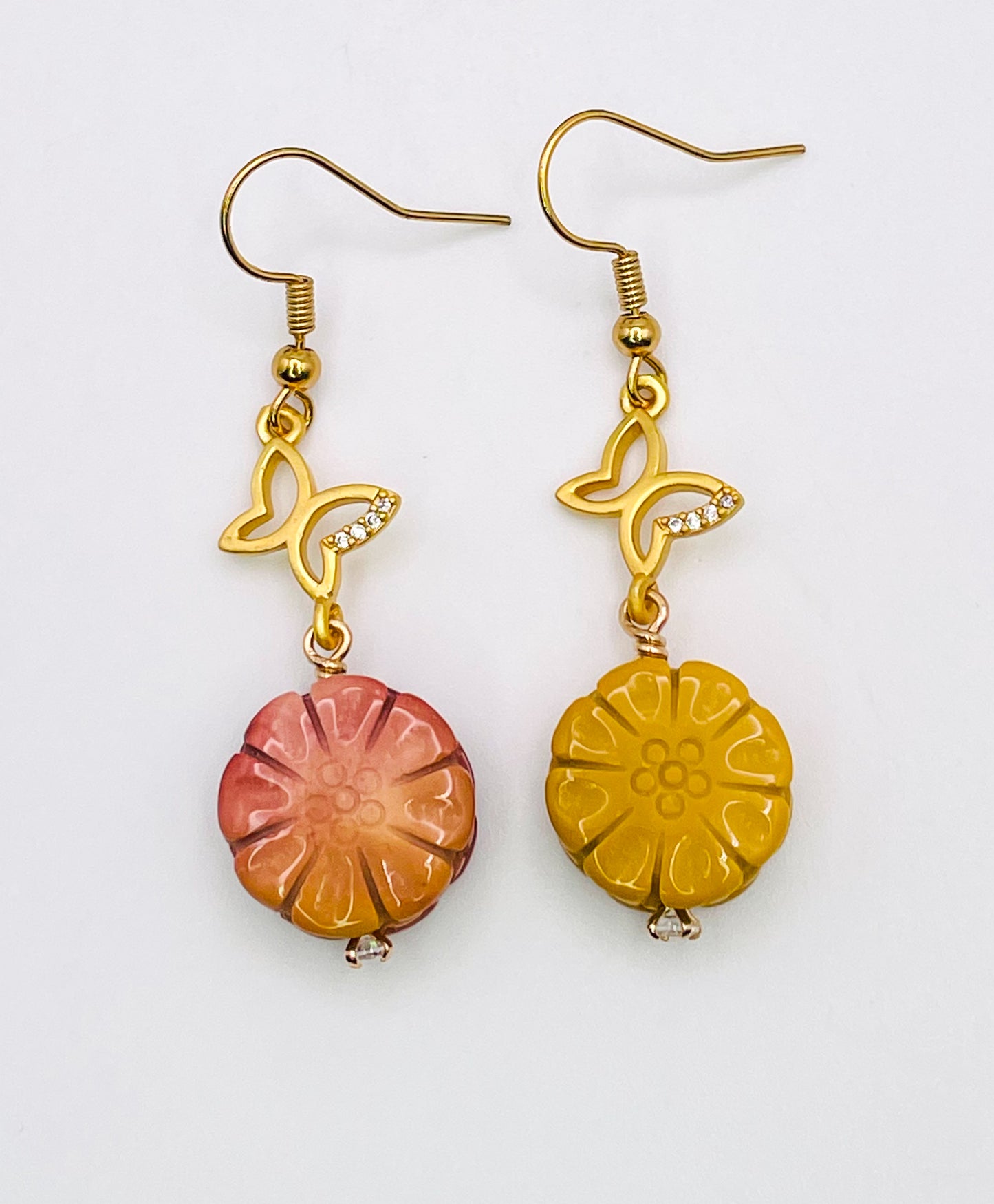 Vibrant Natural Alashan Flower Earrings