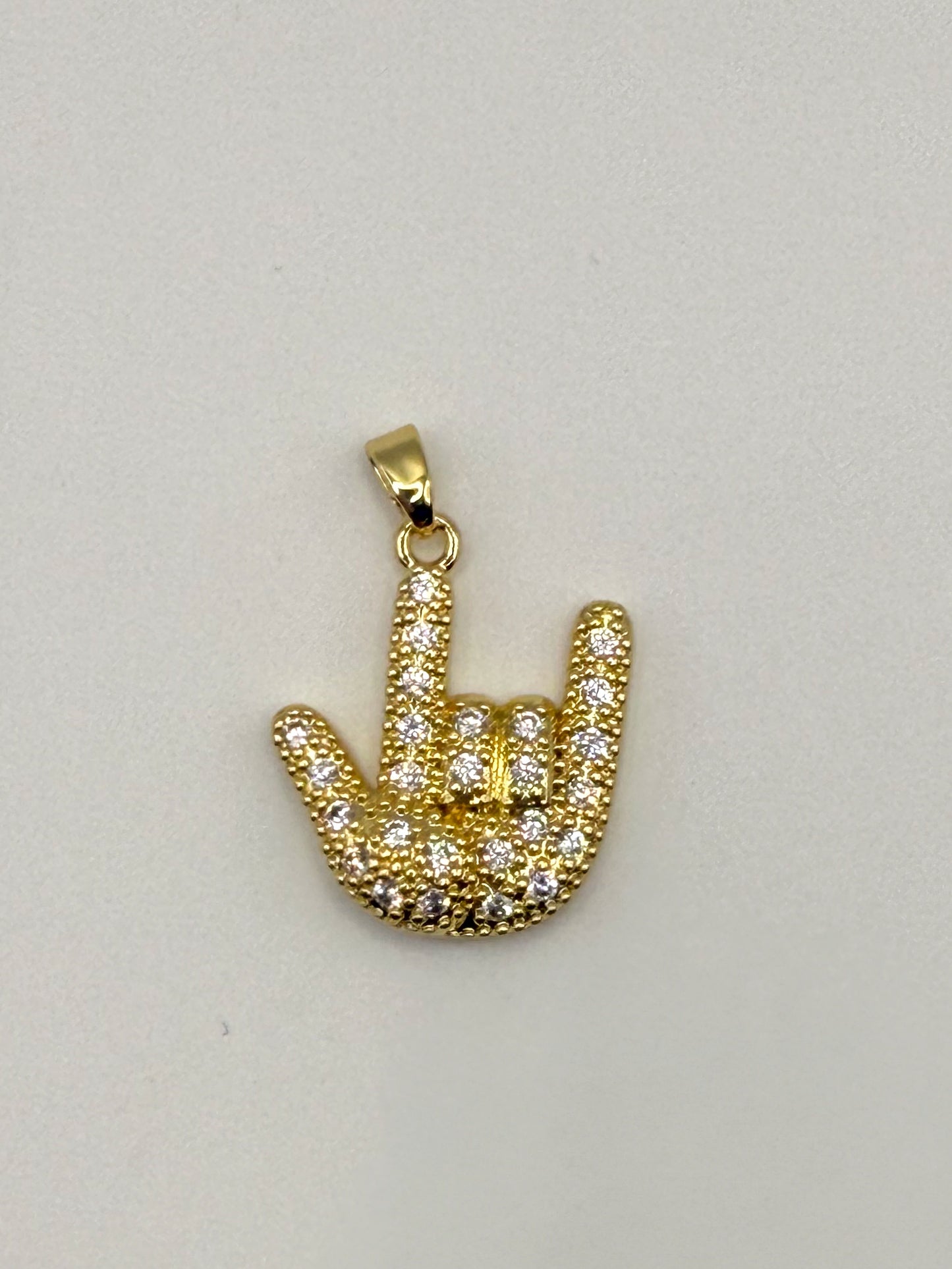 Sign Language Hand Signs Gold & Silver Metal Charm Pendants