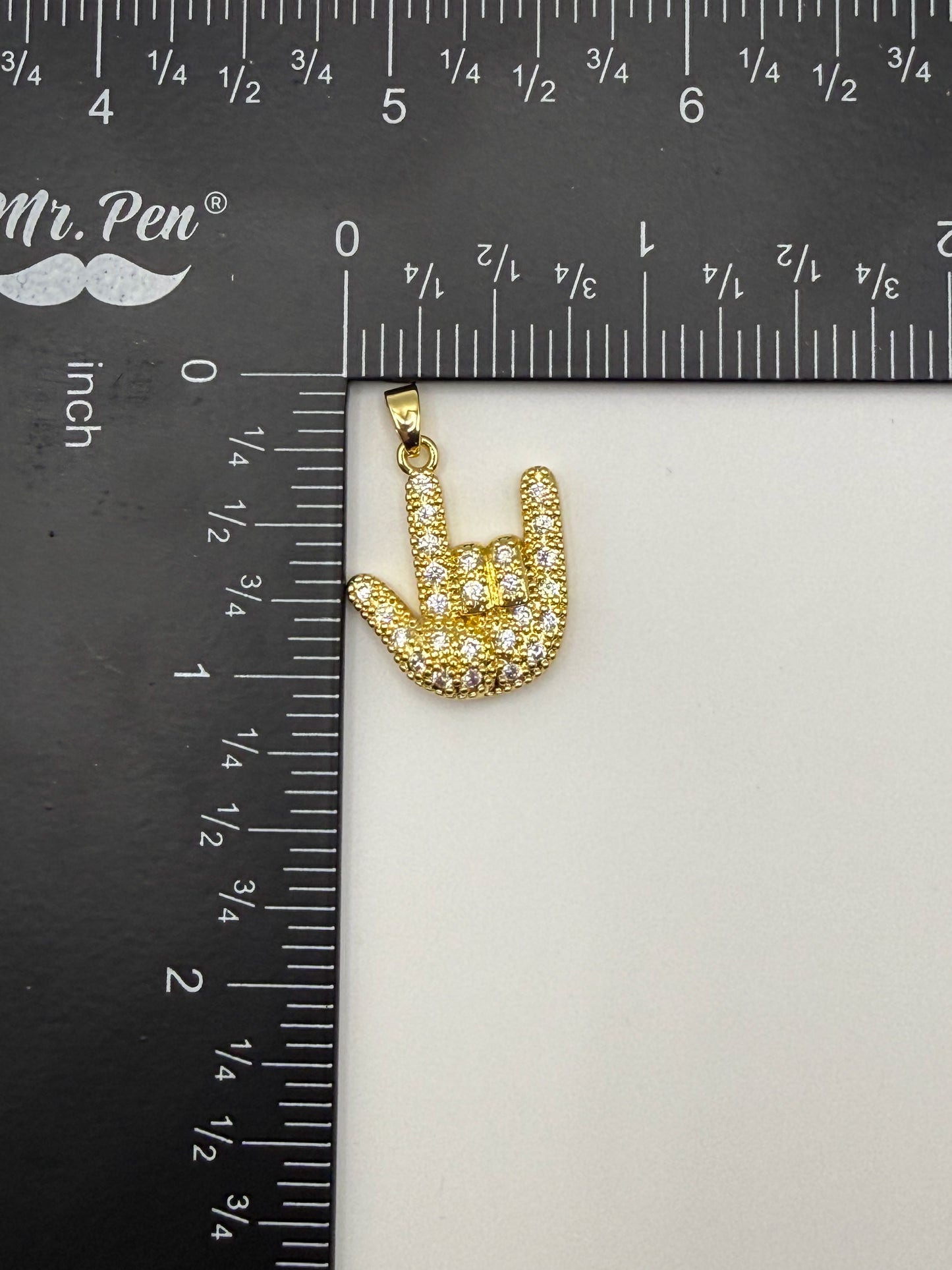 Sign Language Hand Signs Gold & Silver Metal Charm Pendants