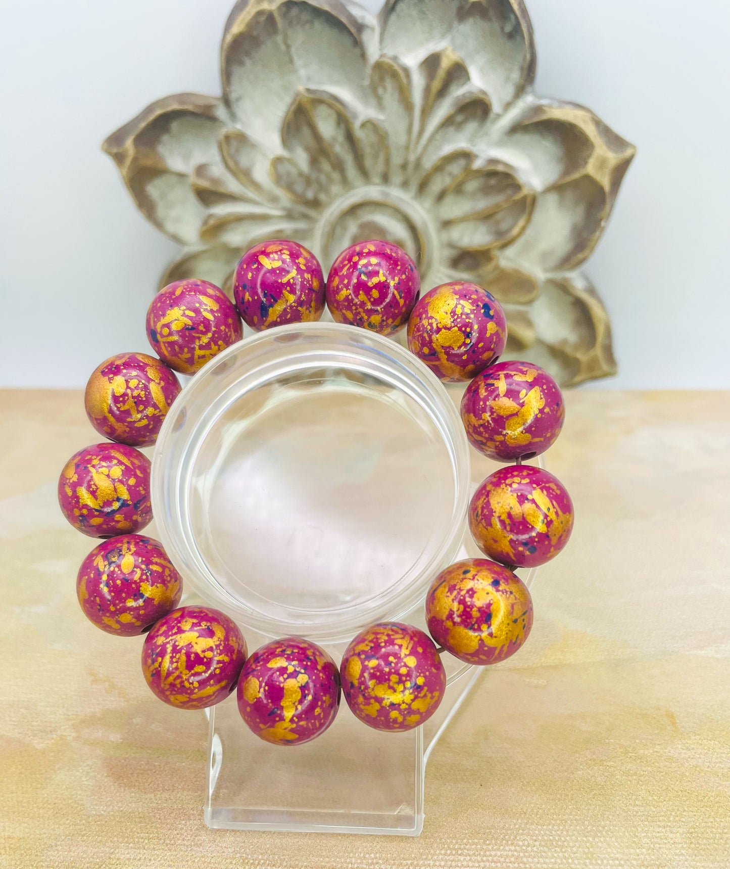 HandPainted Wooden Beaded Bracelet