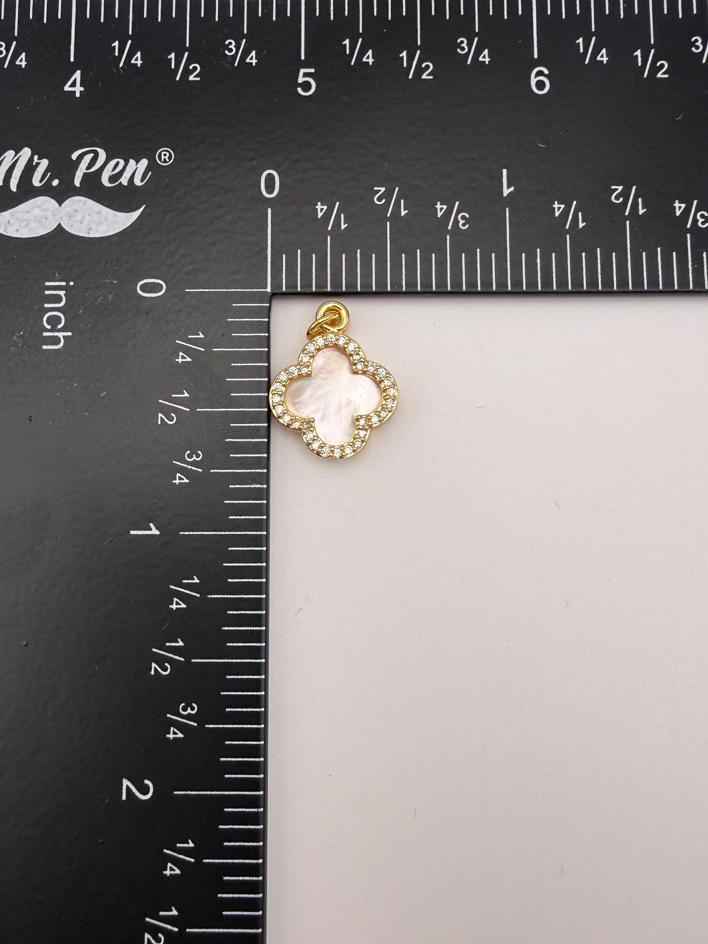 Gold Mother of Pearl Shell Clover Charms