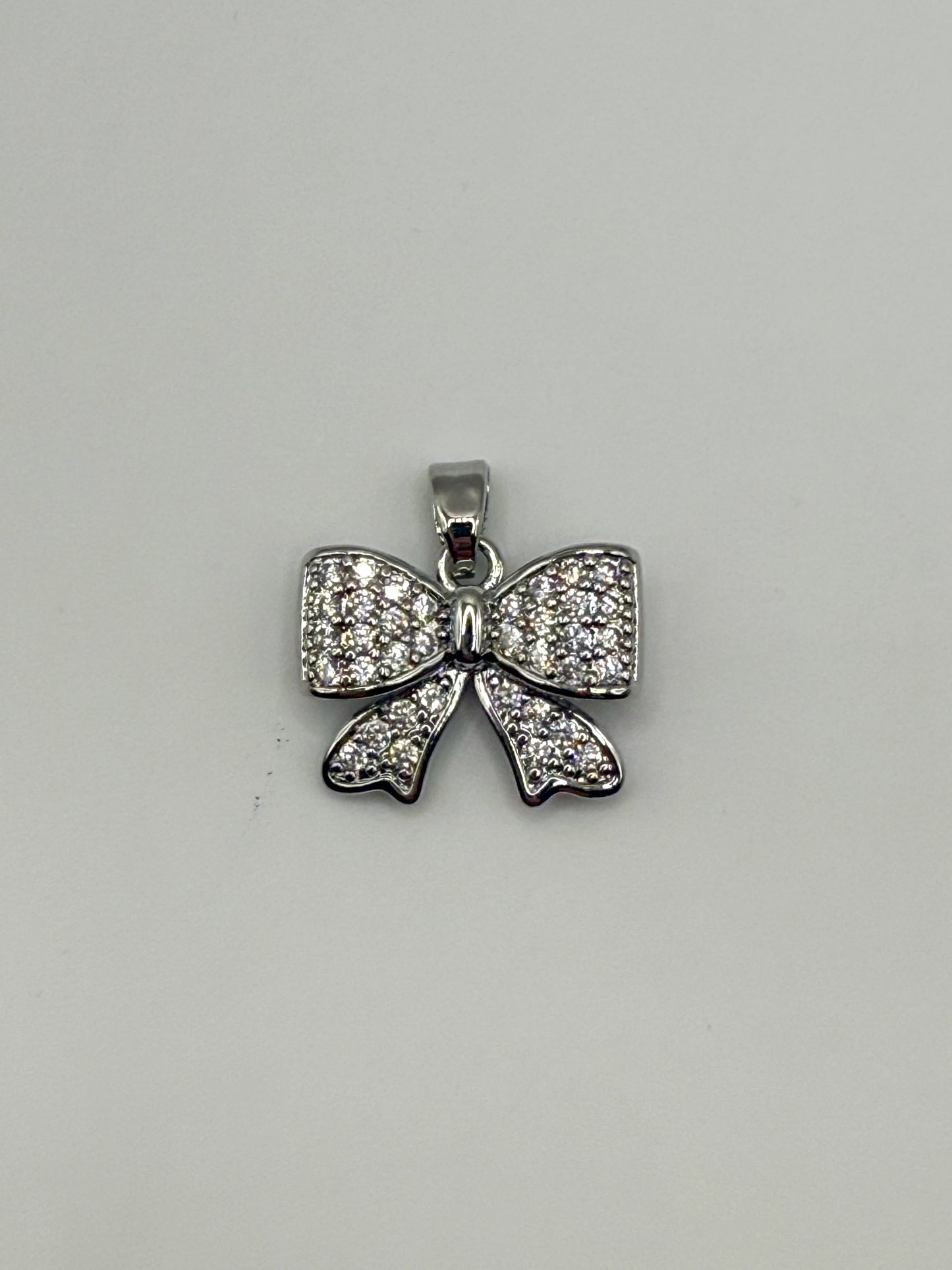 Sparkling Gold & Silver Bow Metal Charm Pendants