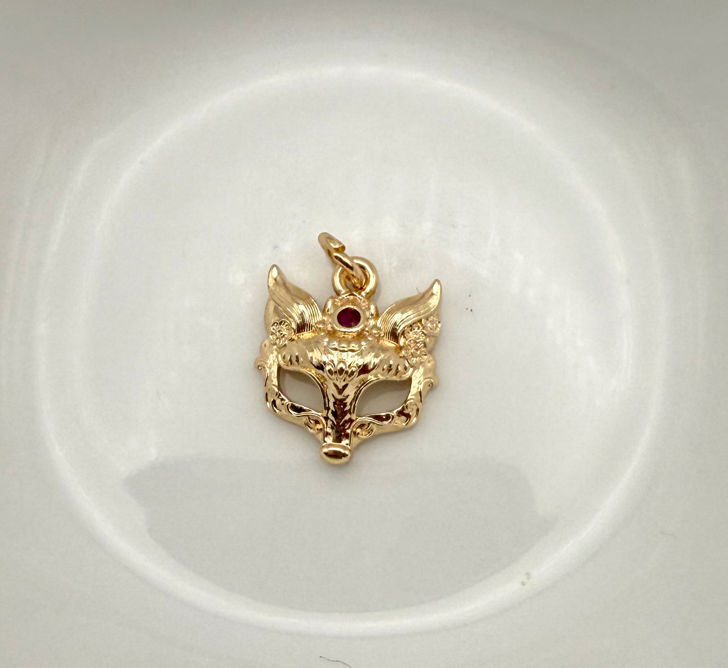 Gold & Silver Fox Mask Metal Charms