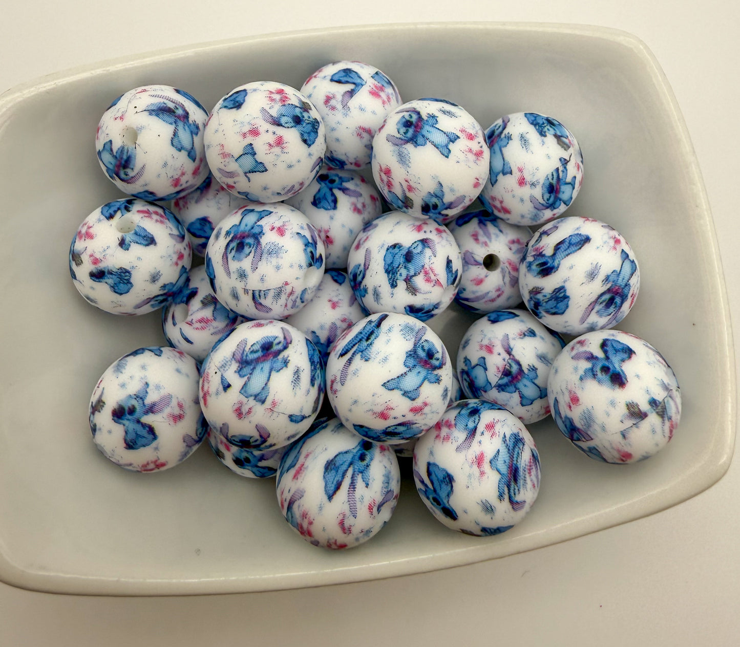 Stitch Printed Silicone DIY Pen Keychain Beads