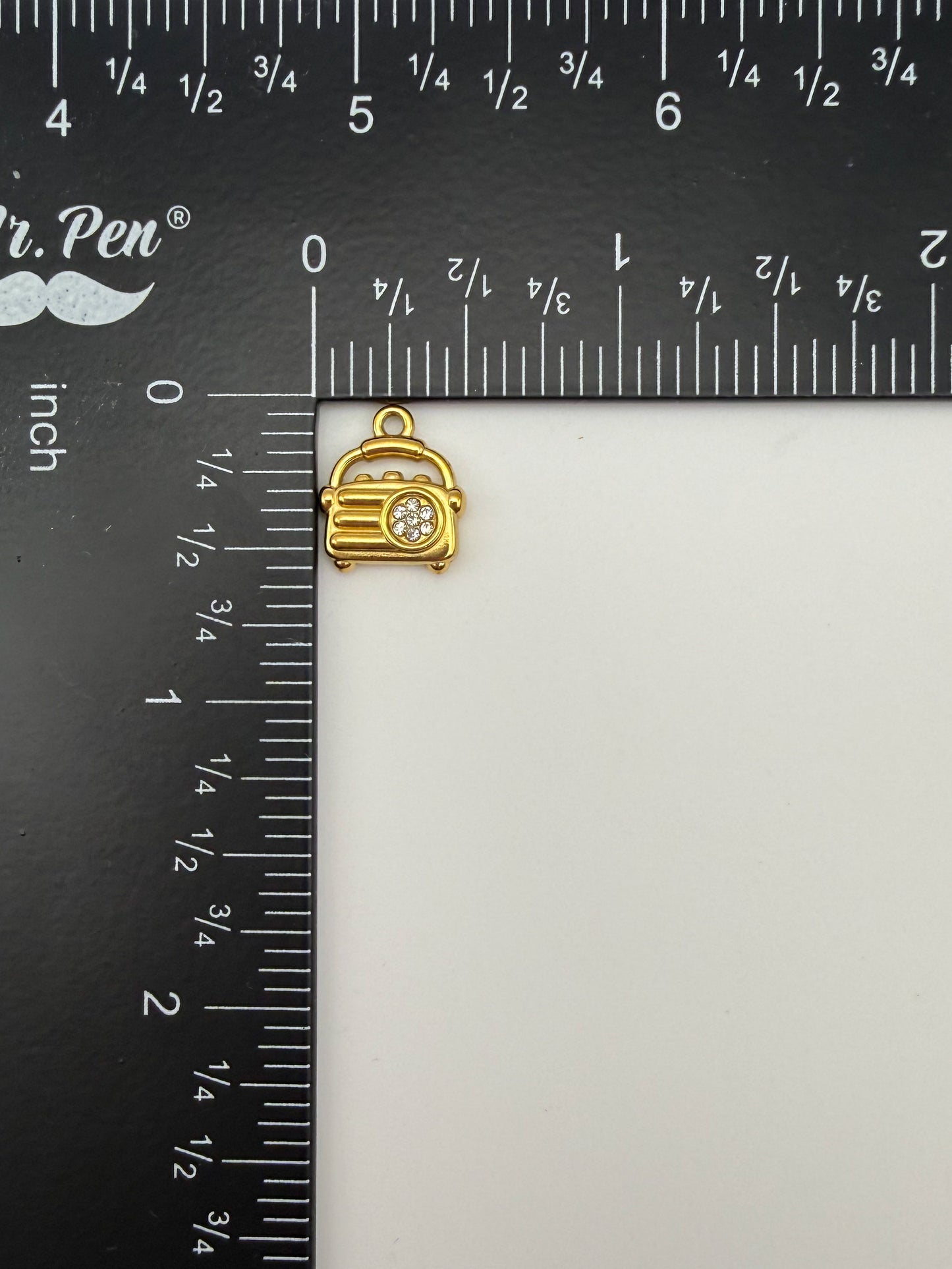 Stainless Steel Gold Household Items Radio Wine Glass & Stethoscope Charms