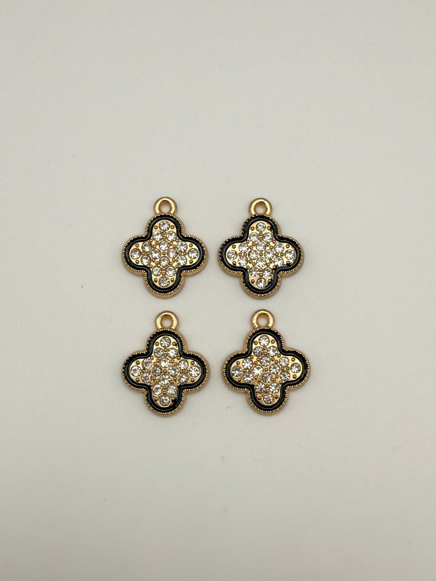 Gold & Black Clover Metal Charms