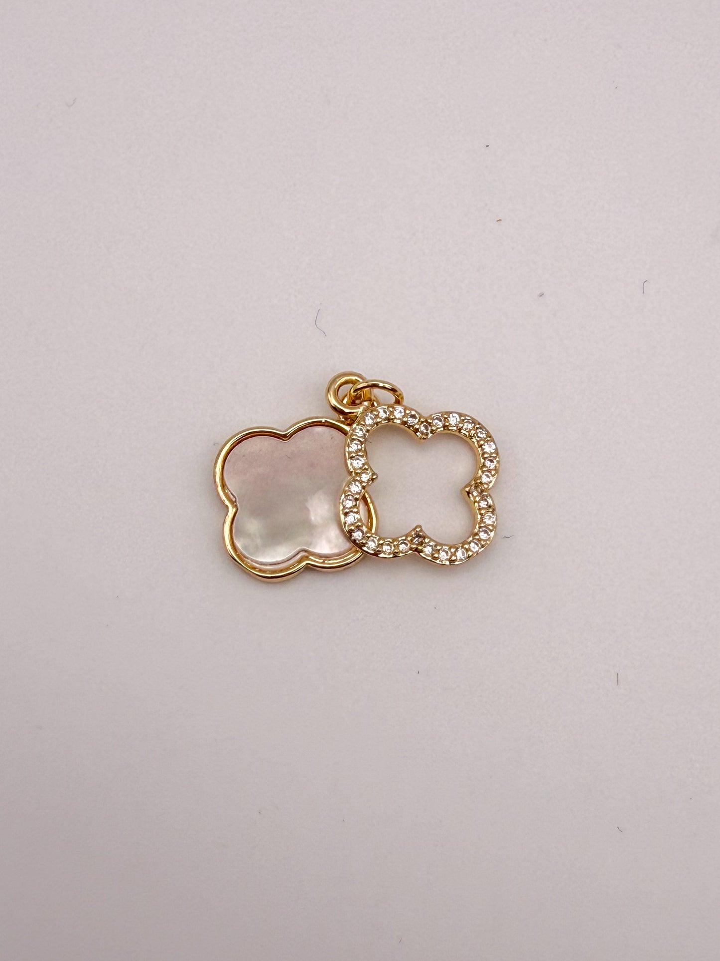 Gold Mother of Pearl Shell Clover Charms