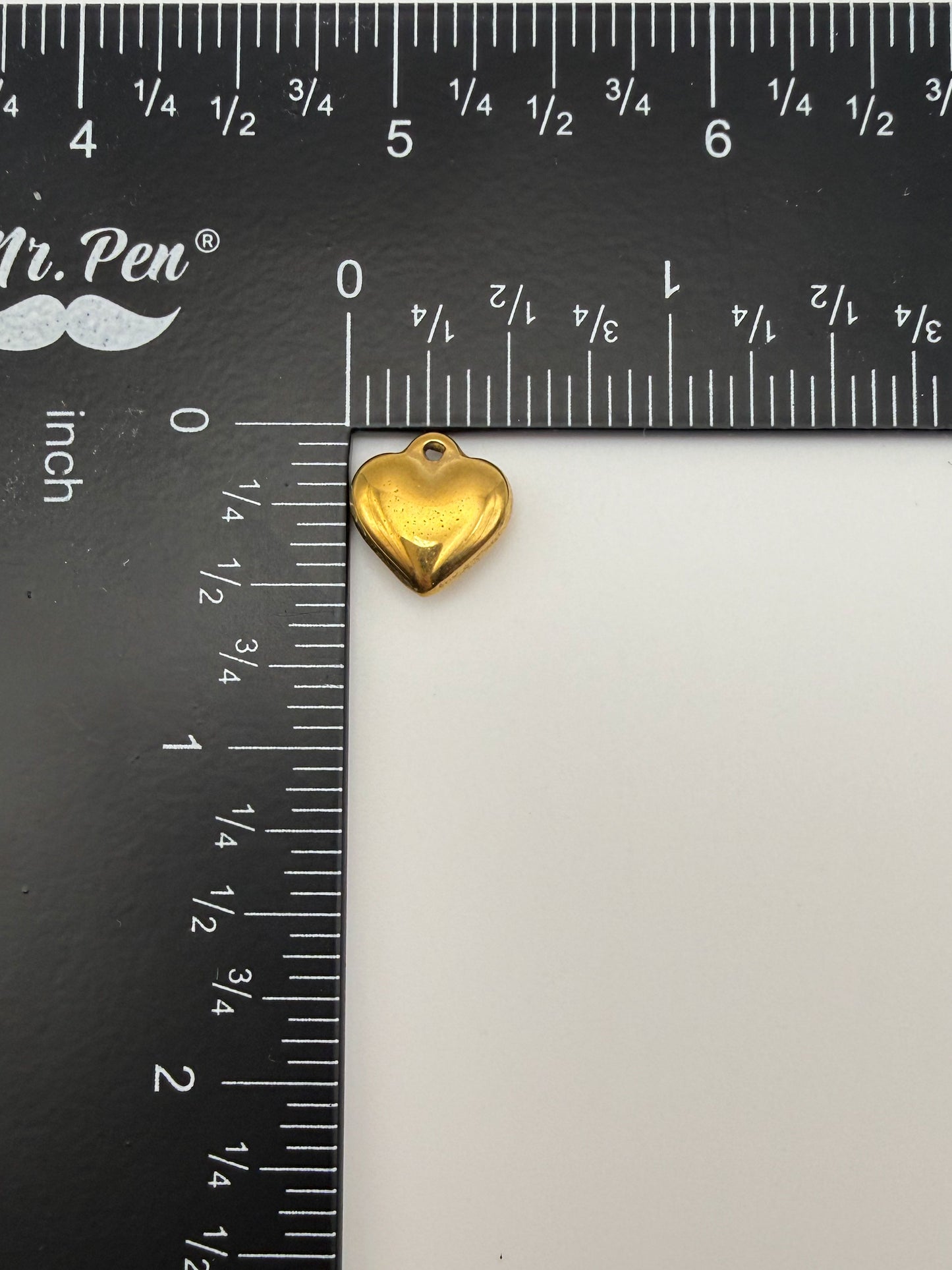 Stainless Steel Gold Solid 3D Heart Charms Small & Large