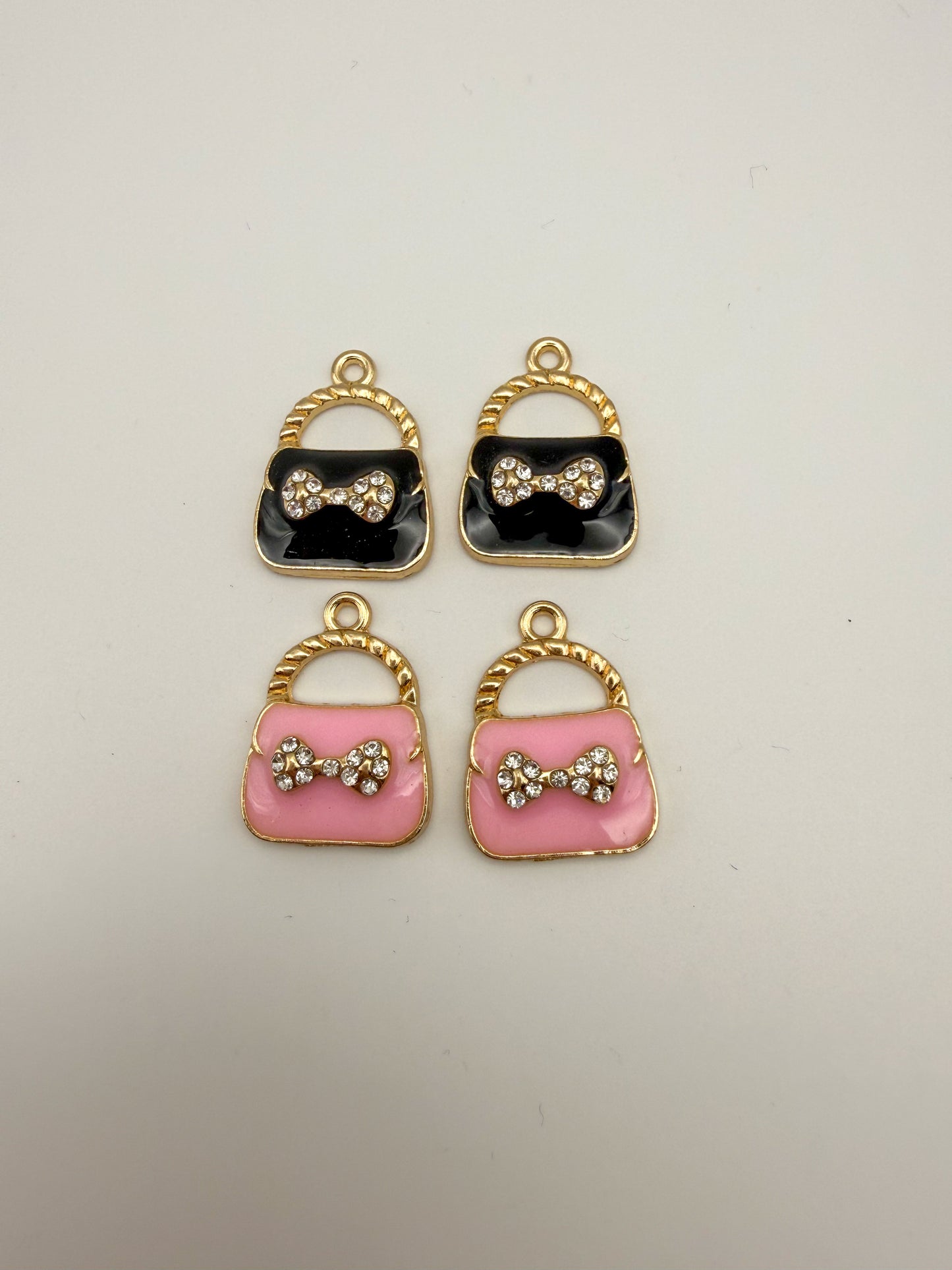 Gold & Enameled Bow Tie Inspired Purse DIY Metal Charm