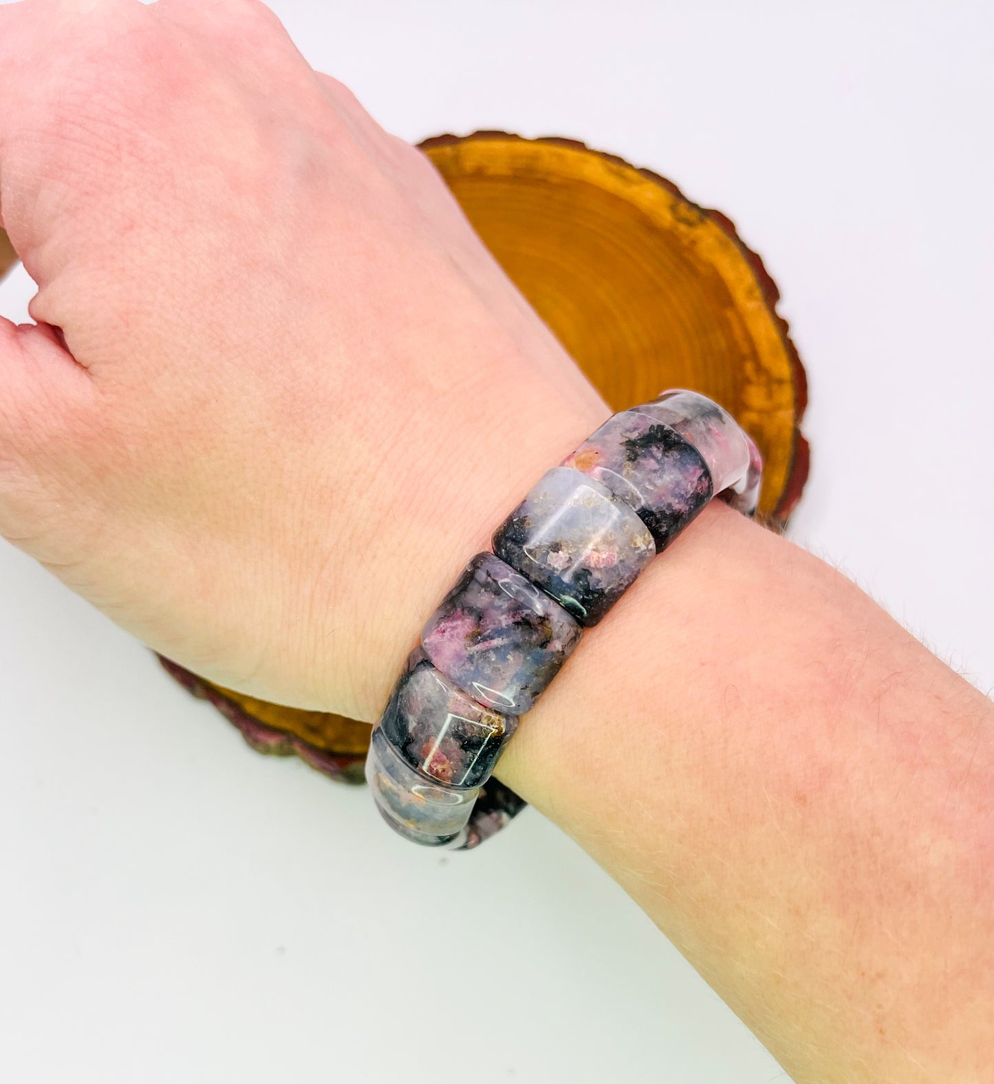 Natural Rhodonite Bangle Bracelet