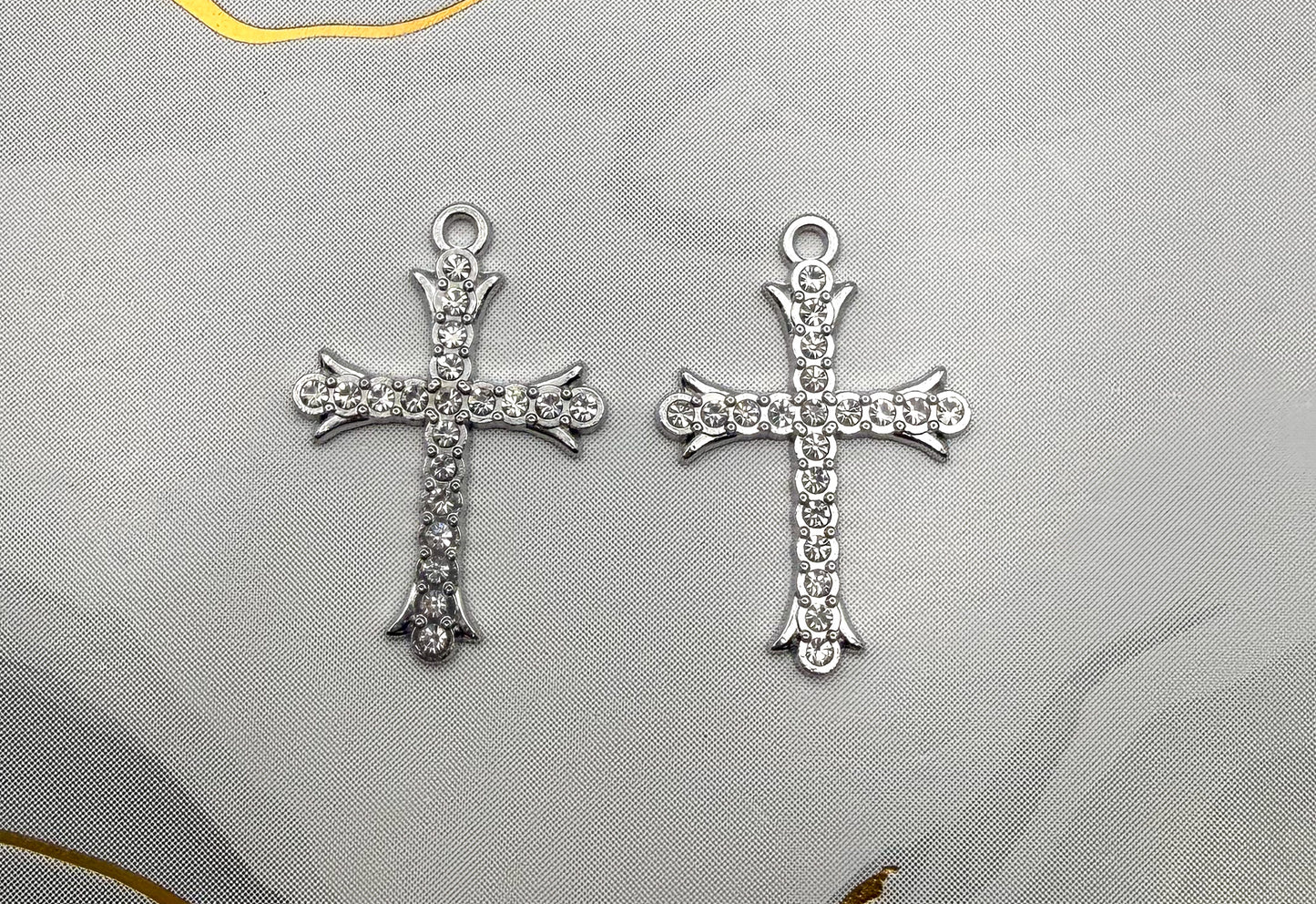 Silver Cross Metal DIY Charms