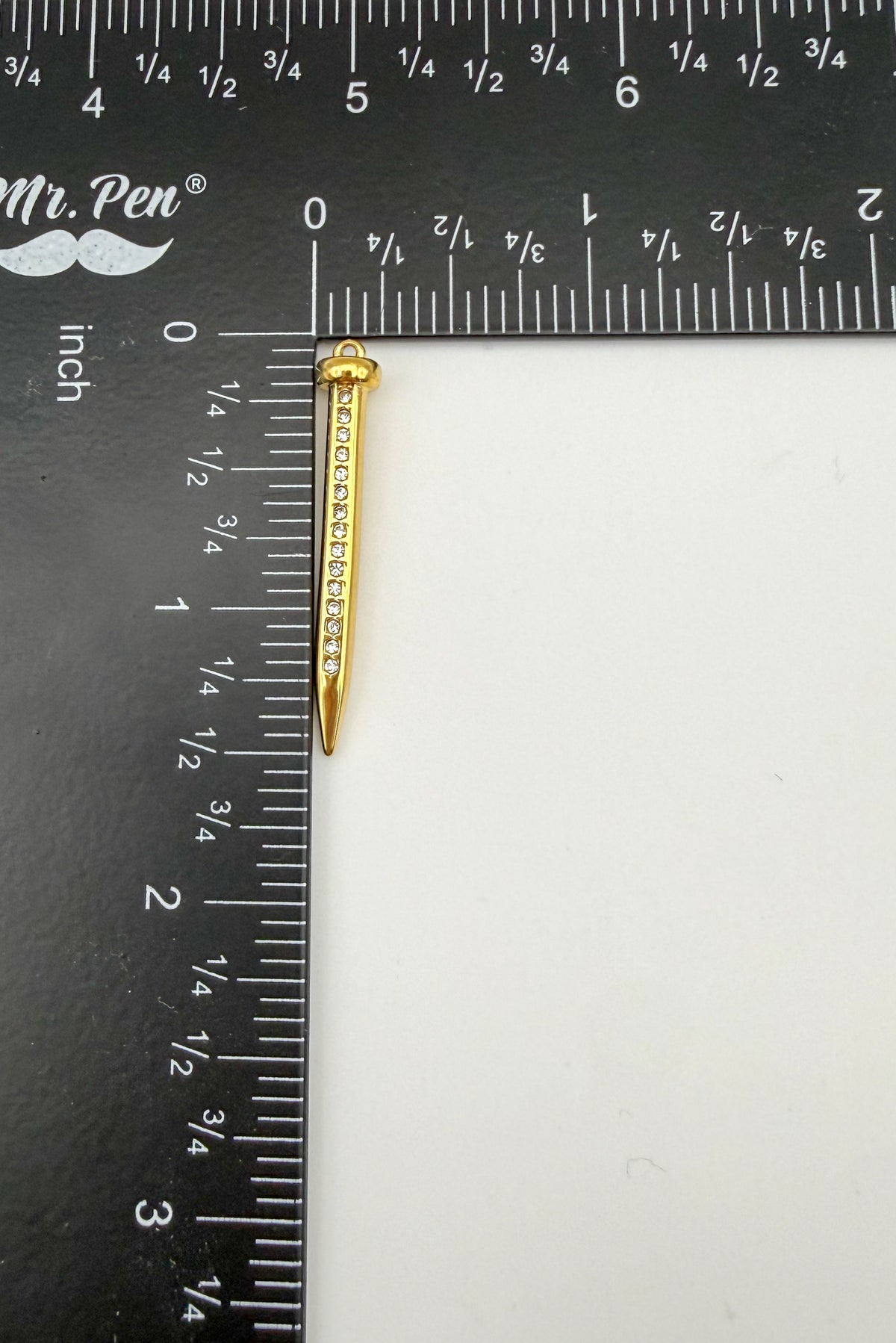 Gold Stainless Steel Bling Nail Pendant Charm DIY