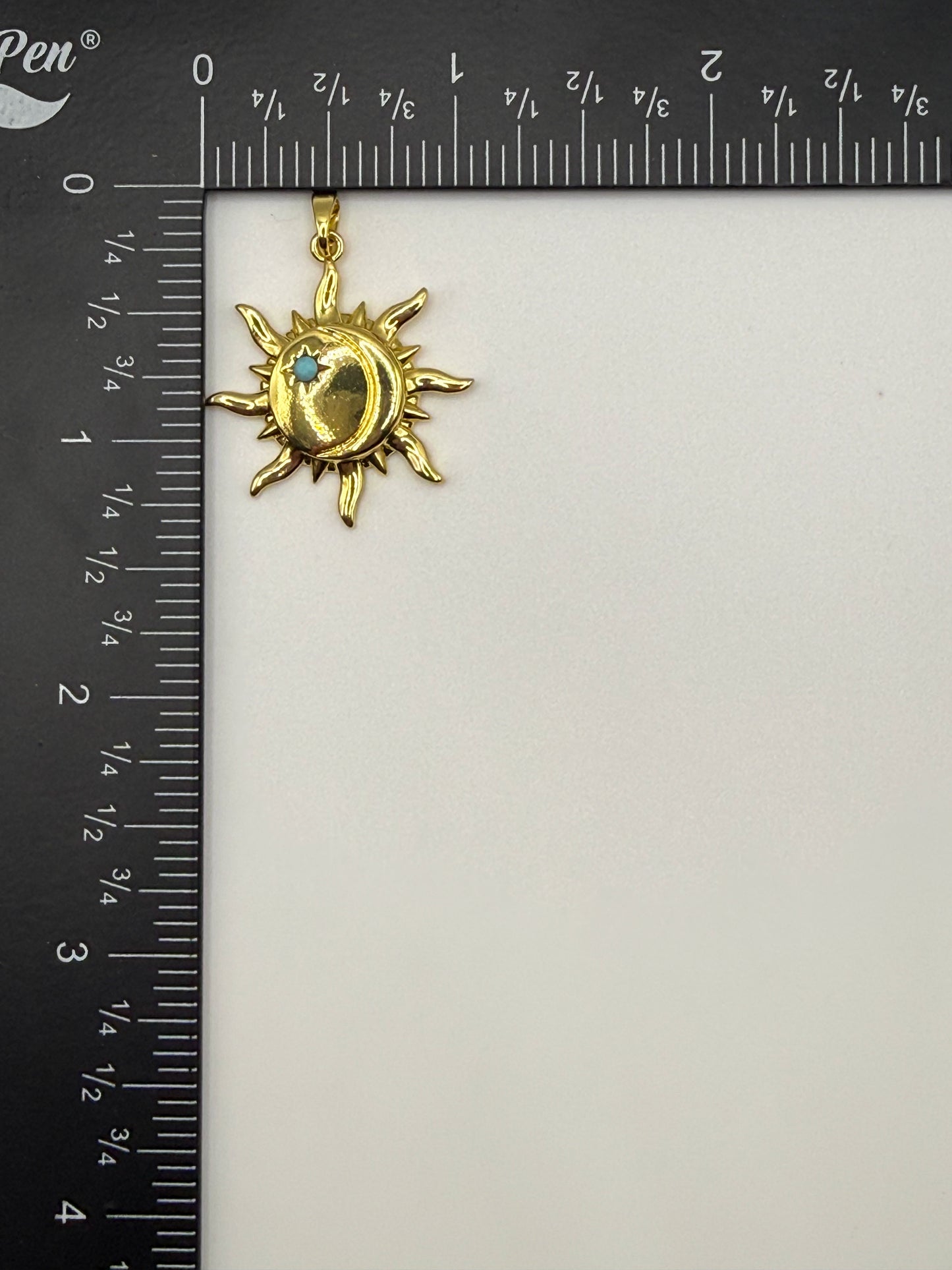 Stainles Steel Gold Moon & Sun Charm Pendant