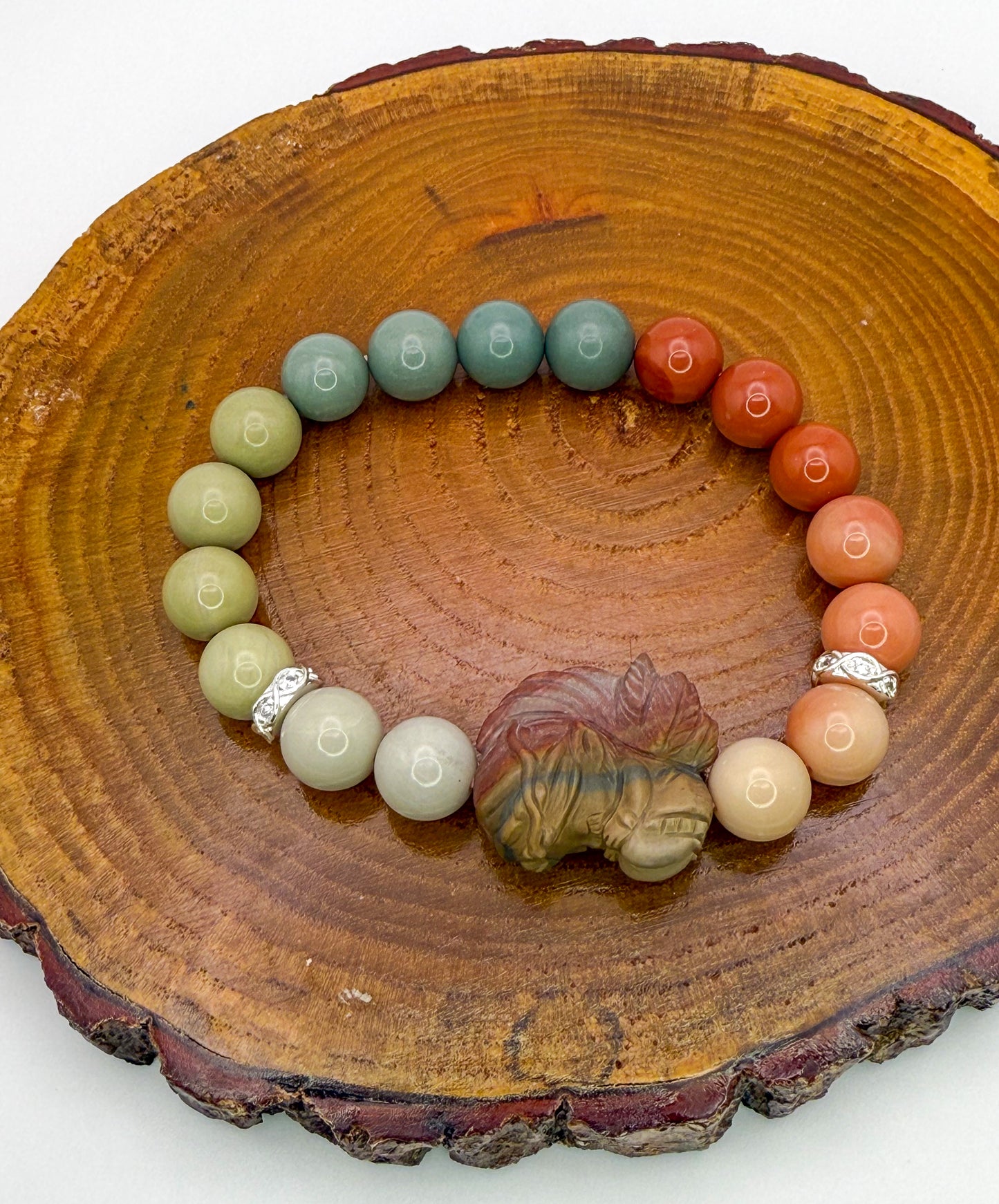 Natural Alashan Agate Sleeping Fairy Adjustable Stretch Bracelets- 3 Different Styles