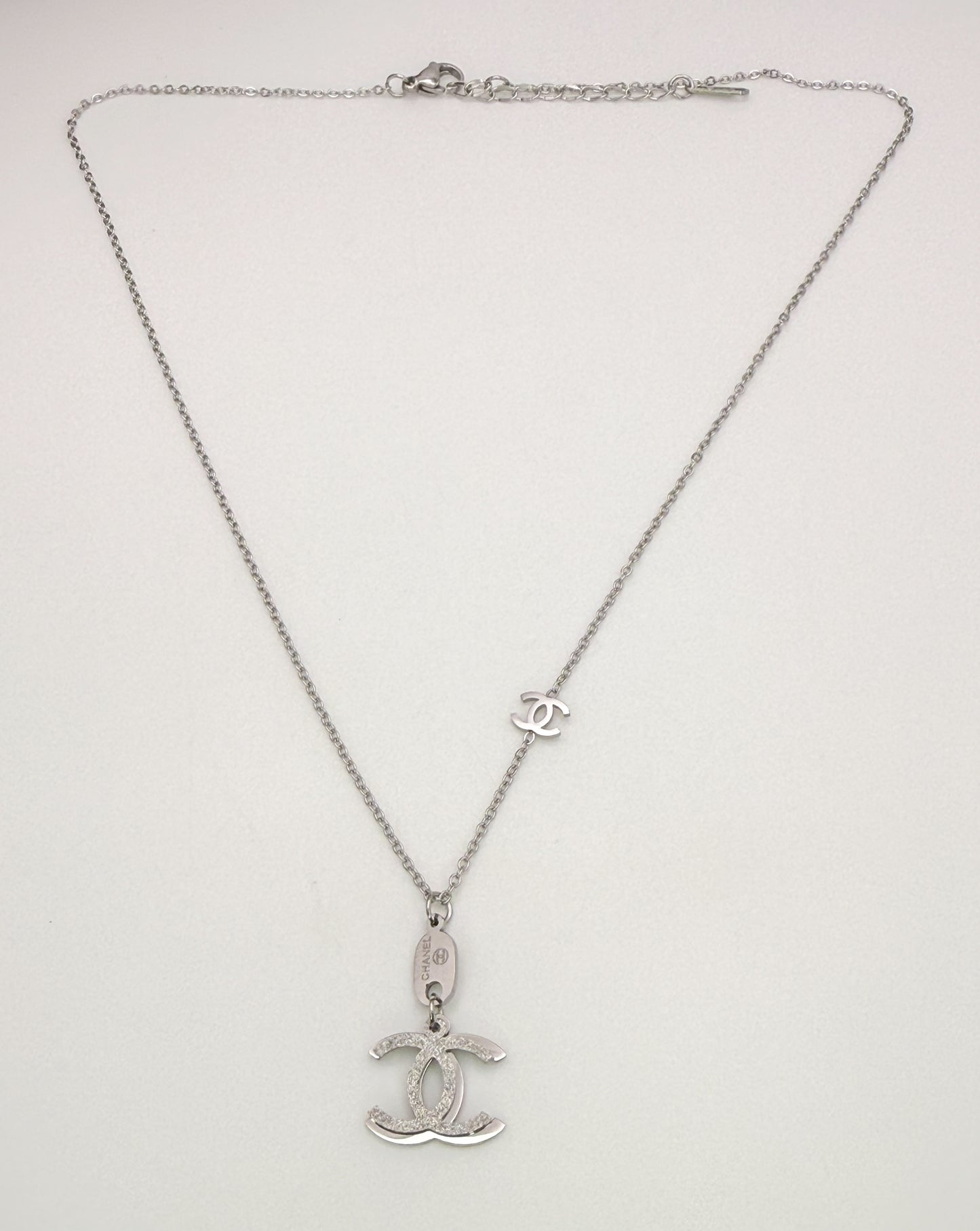 CC Silver Stainless Steel Adjustable Necklace