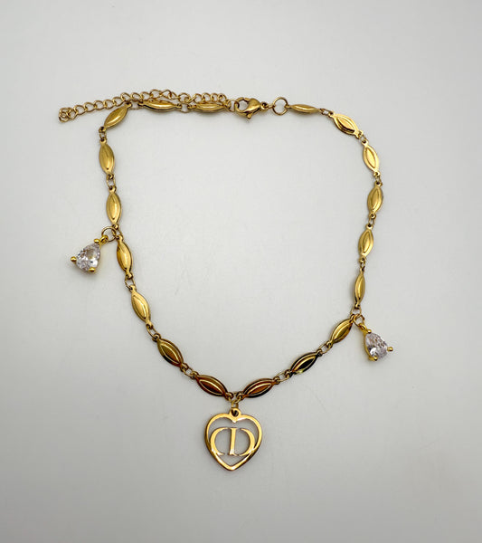 Gold Dior Adjustable Anklet