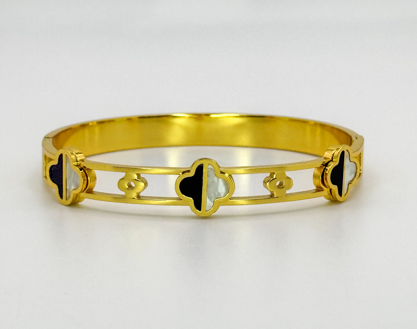 Gold Stainless Steel LV Designer clover Bangle Bracelet