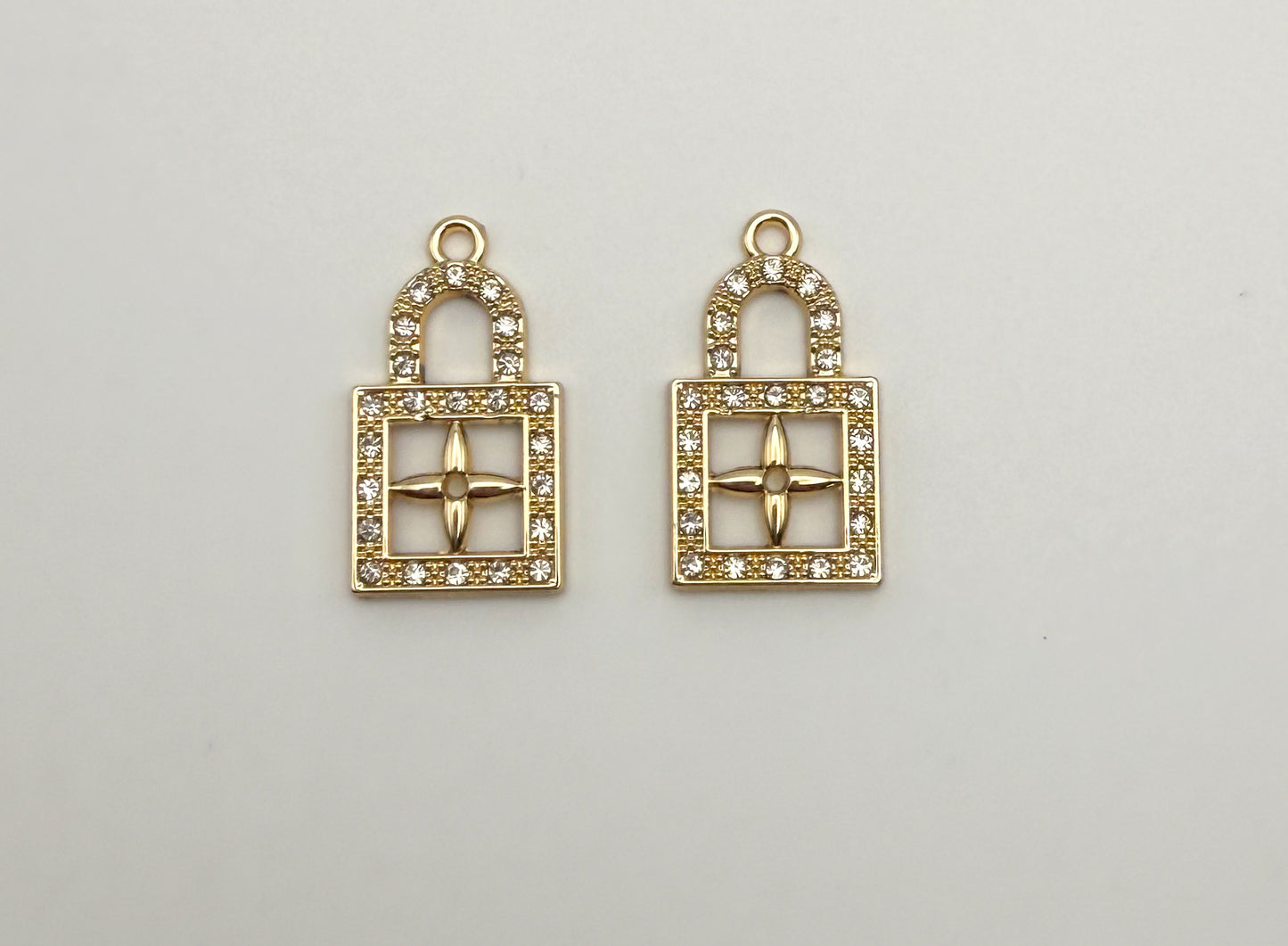 Golden LV inspired Clover Lock Metal DIY Charm