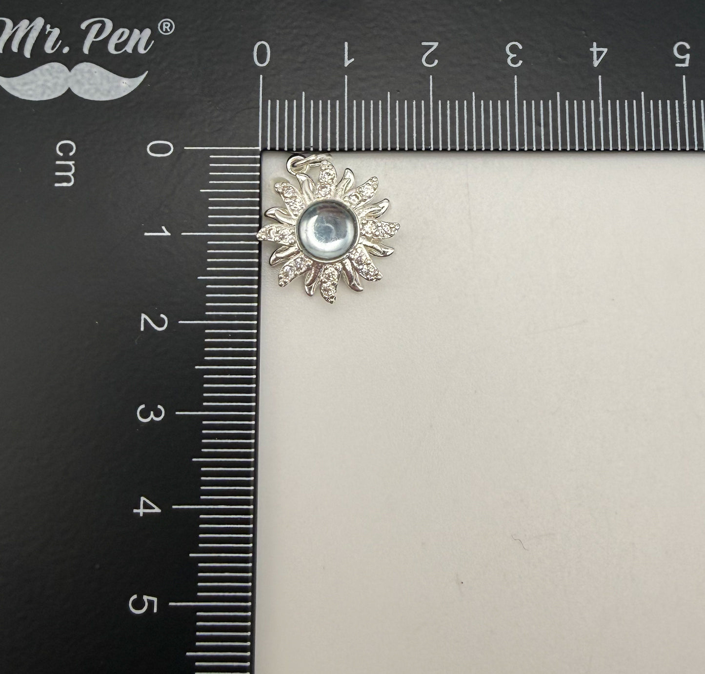 Silver & Gold Spinner Bright Sun Pendant Charm