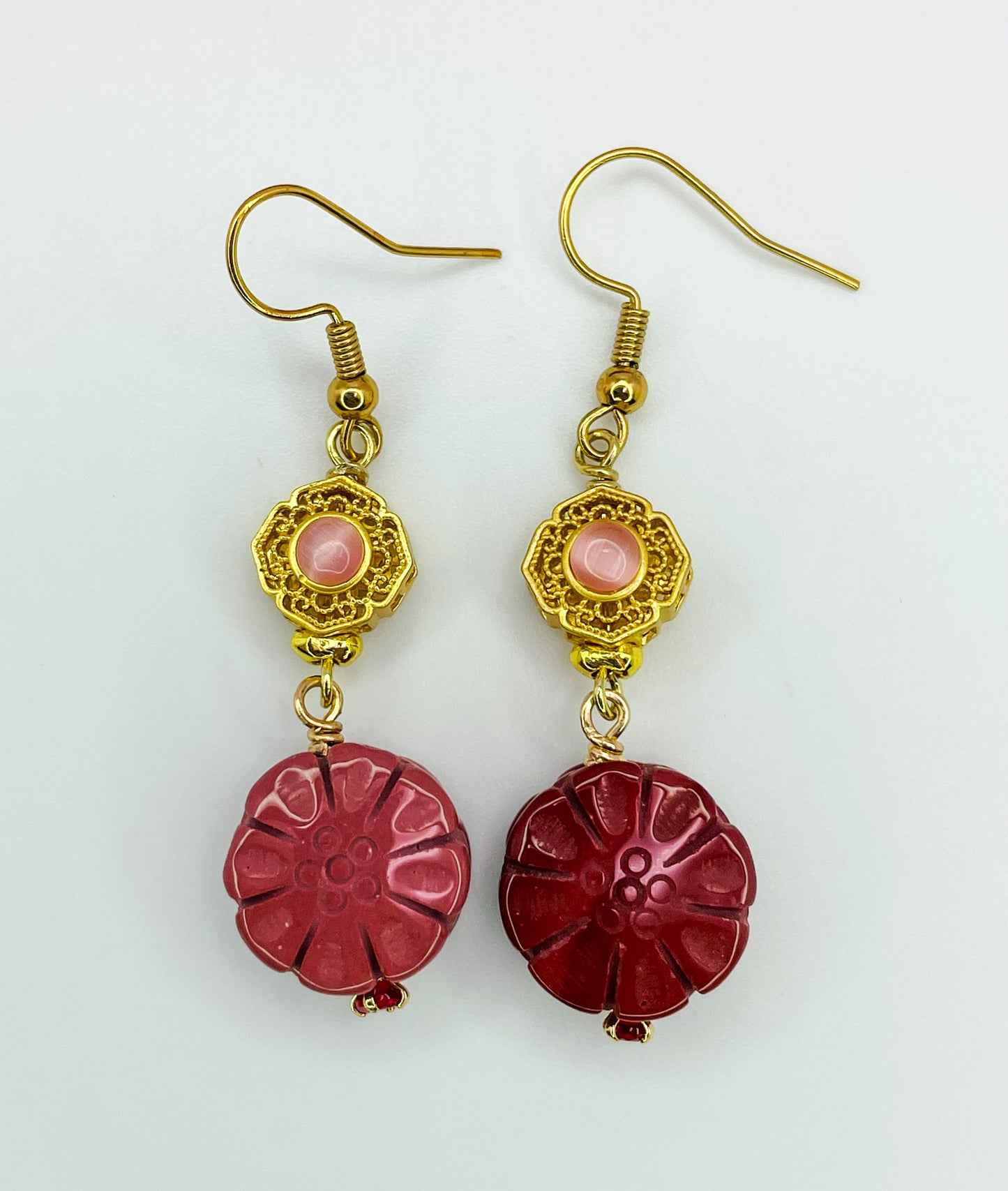 Vibrant Natural Alashan Flower Earrings