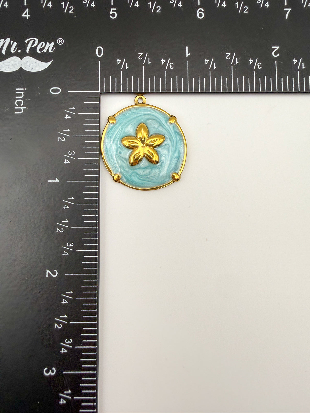 Gold Stainless Steel Colorful Enamel Sand Dollar Charm Pendant DIY