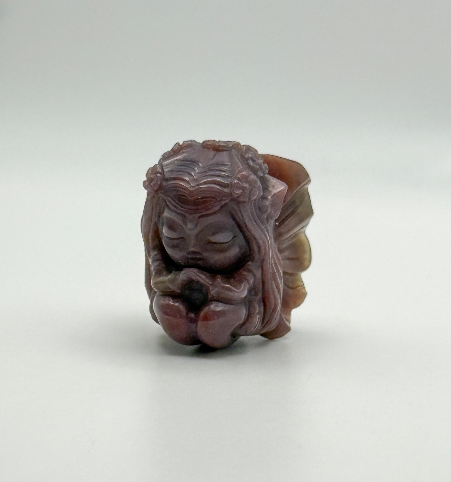 Natural Alashan Agate Fairy Crystal Carving Decor